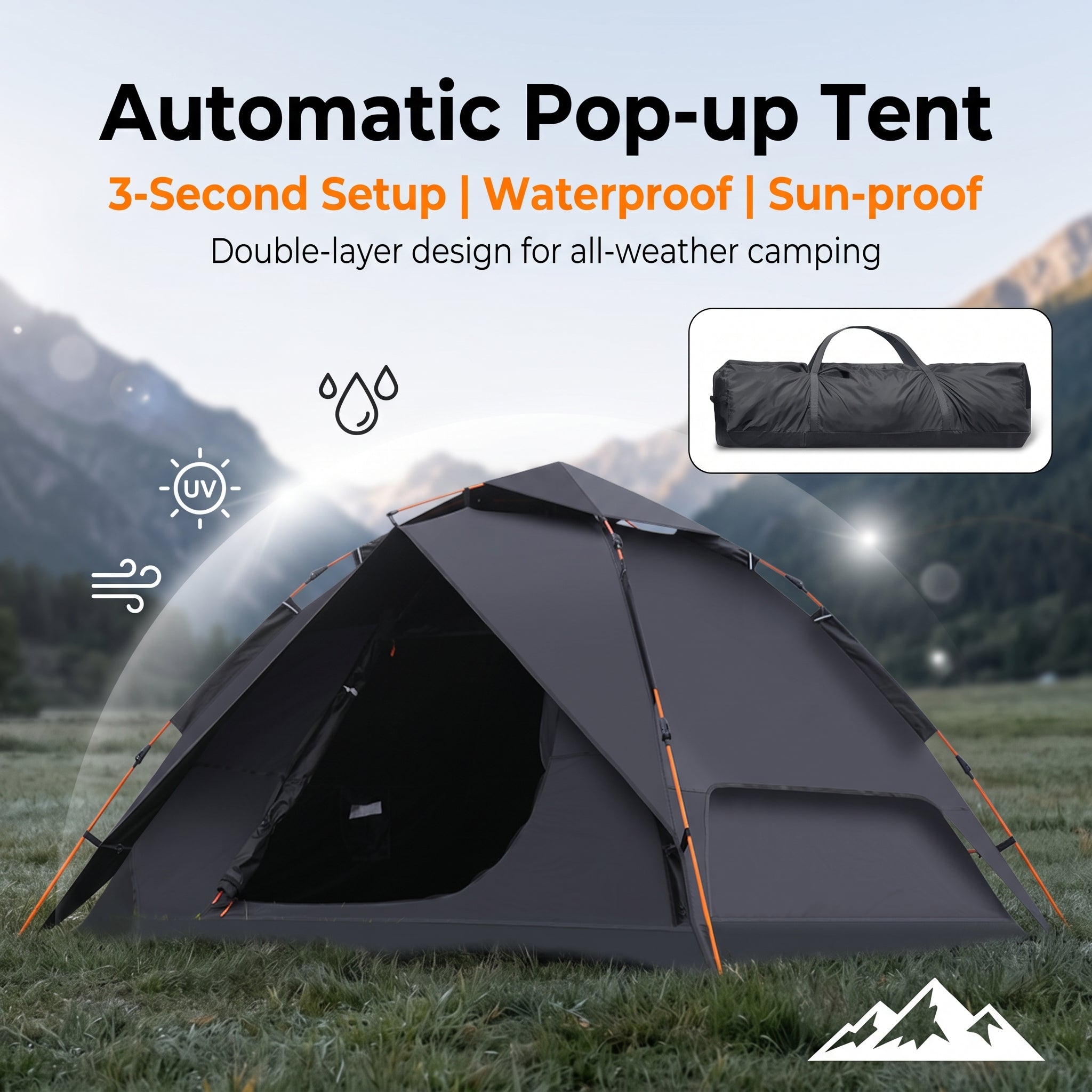 Automatic Pop-Up Camping Tent Double Layer Waterproof Sun Protection