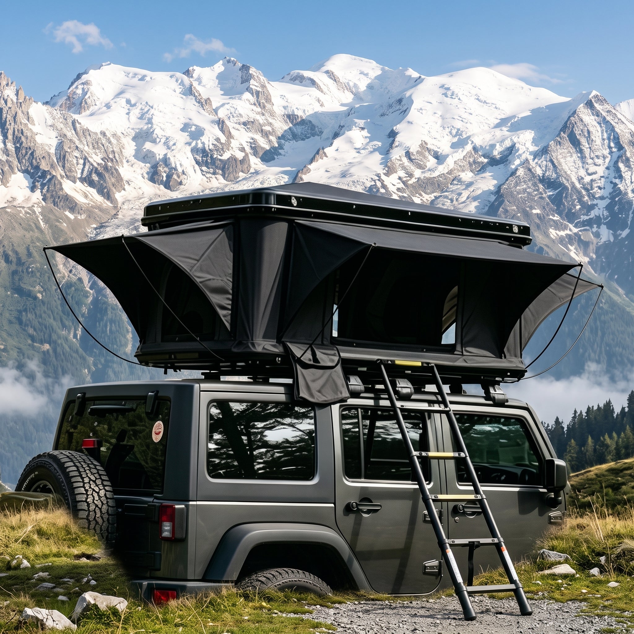 Quick Open Hardshell Roof Top Tent 3 Person Capacity for SUV Truck Jeep