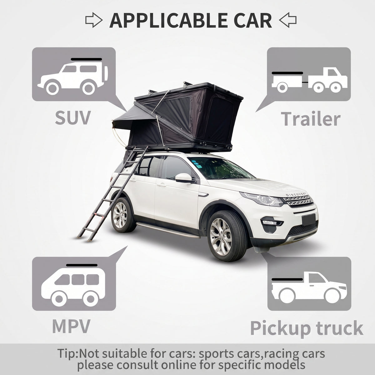 Hard-Shell Rooftop Tent Dual Hydraulic Telescopic System 3-4 Person Capacity - R1