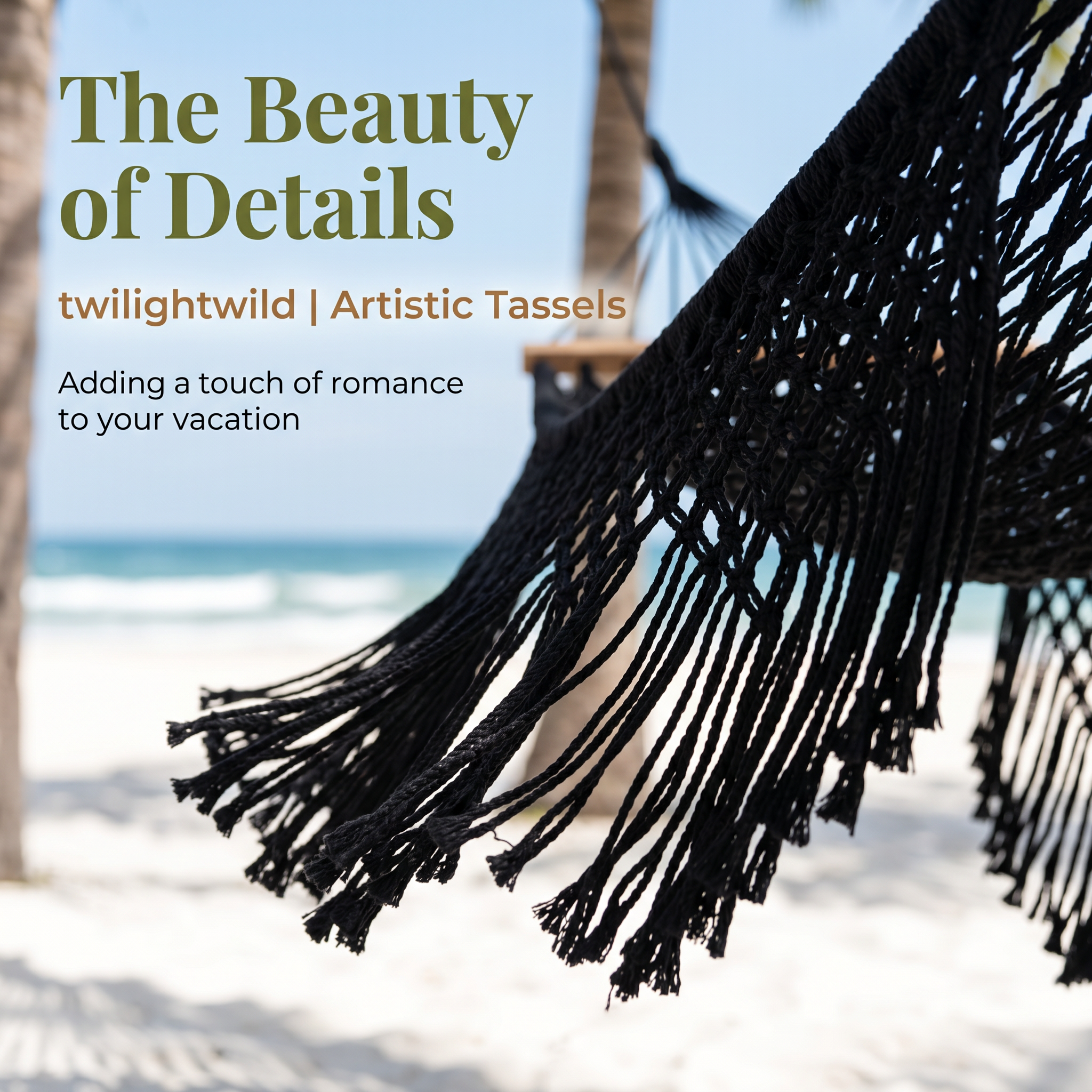 The Coastal Boho Hand-Woven Fringe Hammock – Premium Double Rope Spreader-Bar Hammock