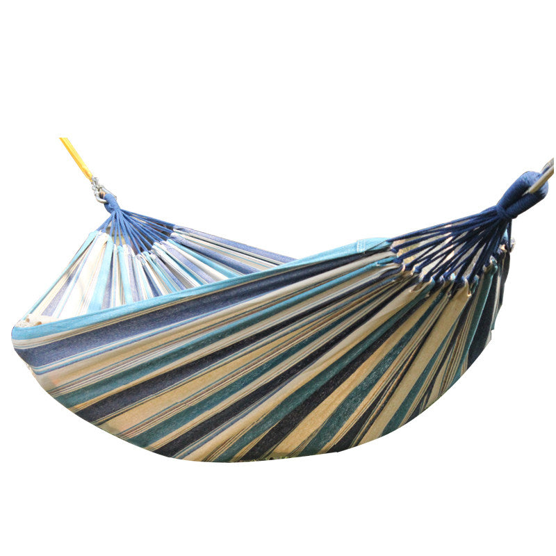 Heavy Duty Double Camping Hammock Cotton Canvas Anti-Flip Patio Swing -H50
