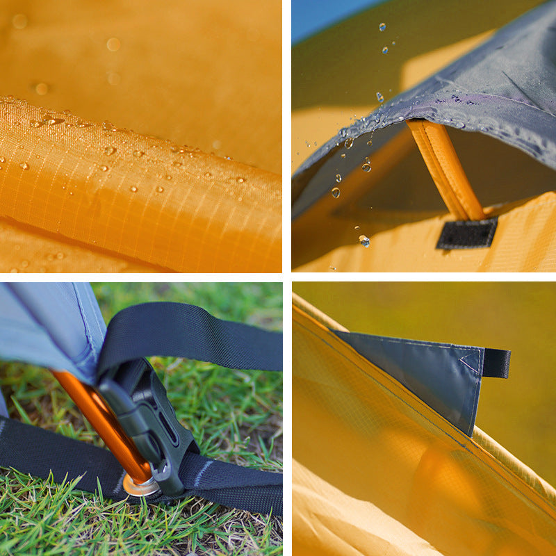 Lightweight Mountaineering Camping Tent Rainproof Nylon-coated Silicone Double-layer -C4