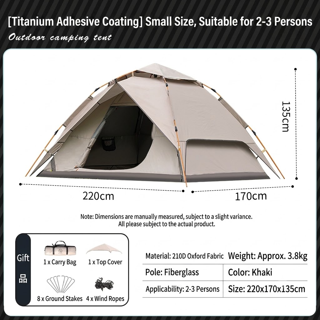 Double-layer Quick-opening Automatic Portable Camping Tent