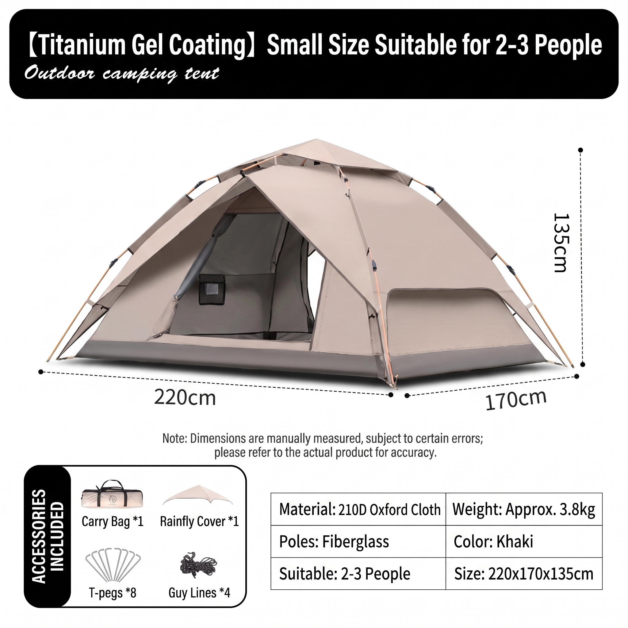 Double-layer Quick-opening Automatic Portable Camping Tent