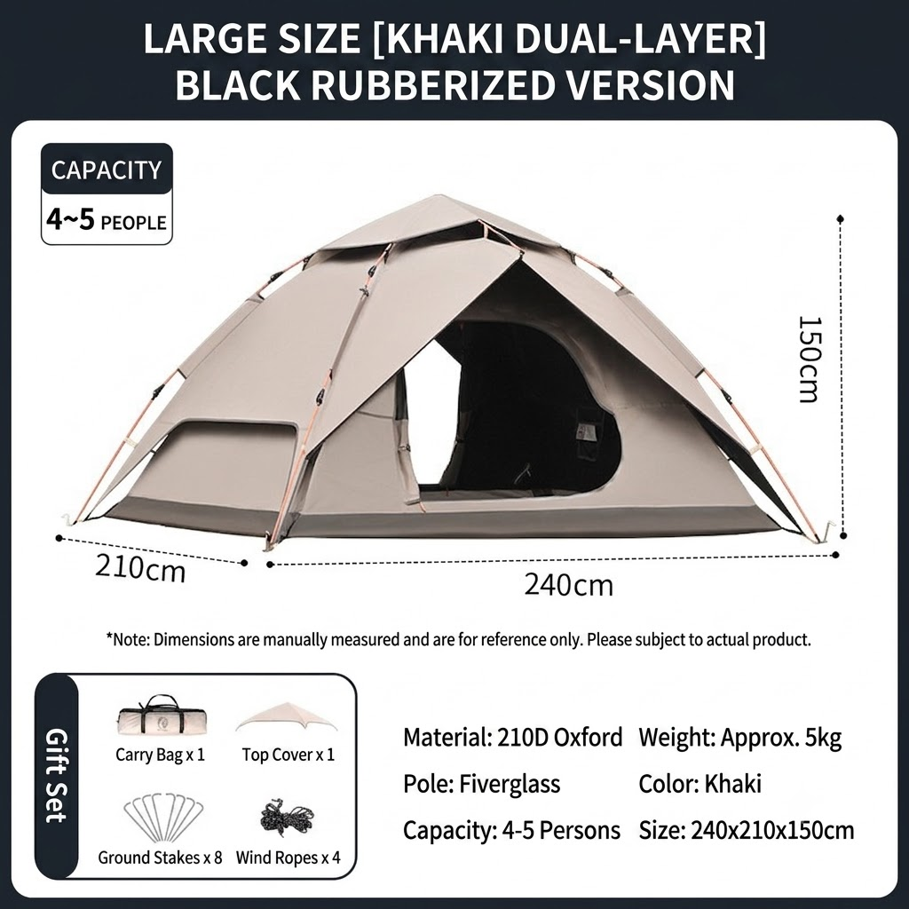 Double-layer Quick-opening Automatic Portable Camping Tent