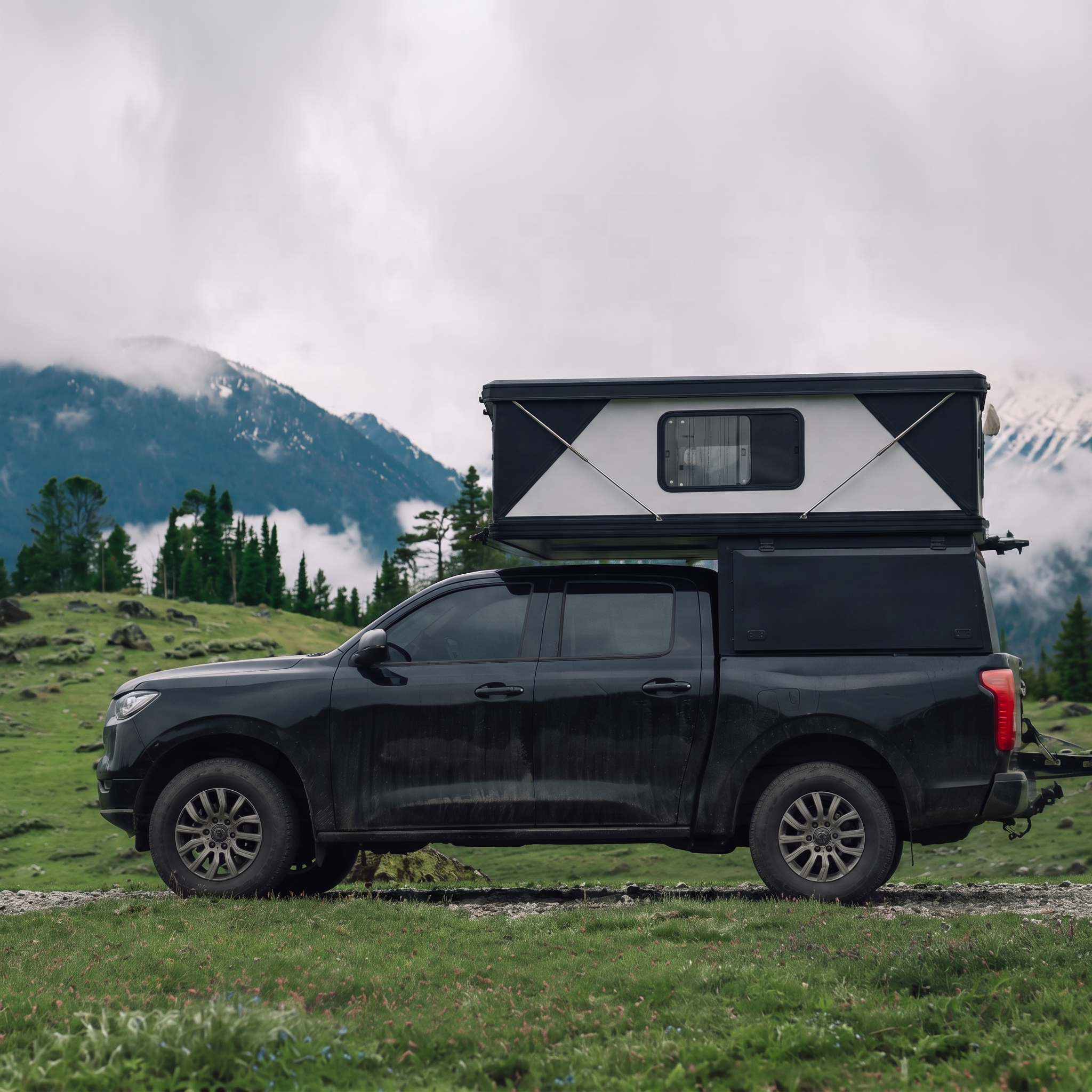 Aluminum Hard-Shell Roof Top Tent Integrated Truck Bed Topper Camper Shell for Toyota