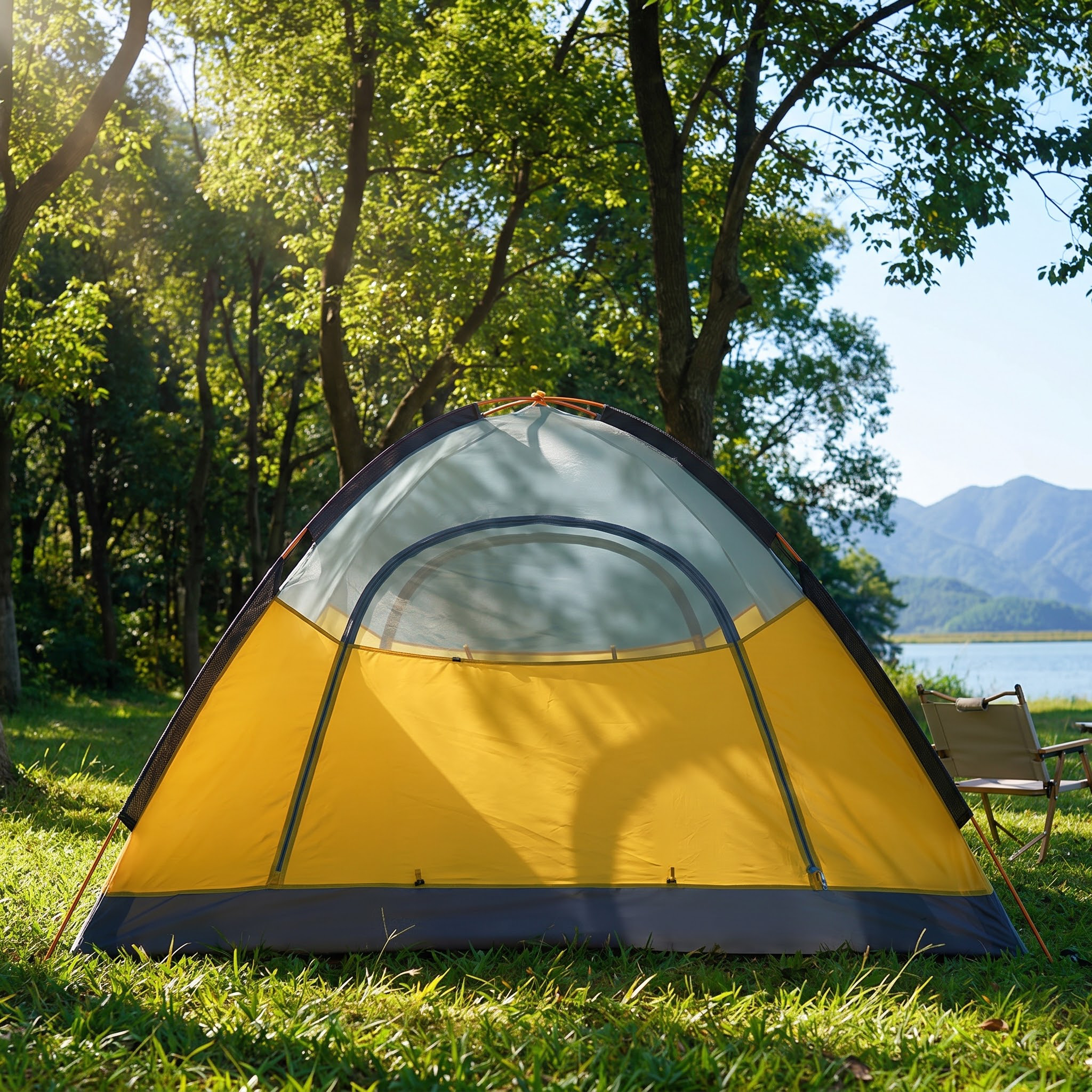 Lightweight Mountaineering Camping Tent Rainproof Nylon-coated Silicone Double-layer -C4