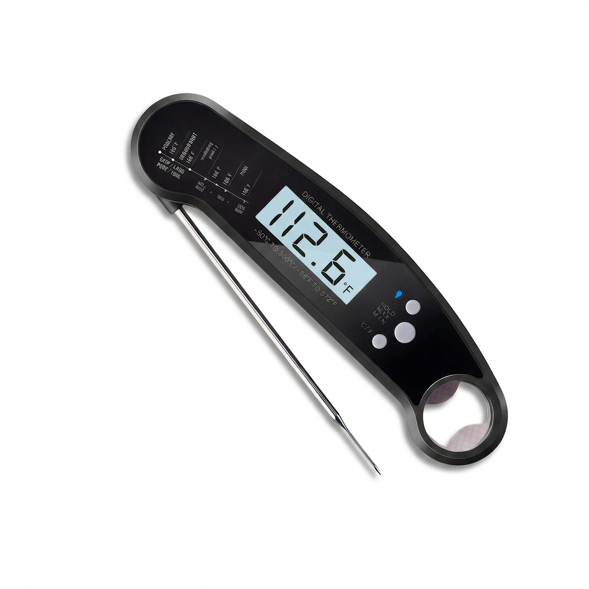 Digital Instant-Read Foldable Food Thermometer, High-Precision Kitchen & BBQ Probe - T16