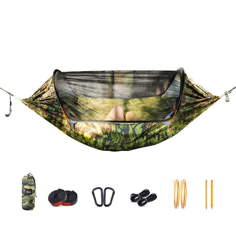 Portable Camping Hammock with Mosquito Net - Heavy Duty Parachute Nylon Hammock