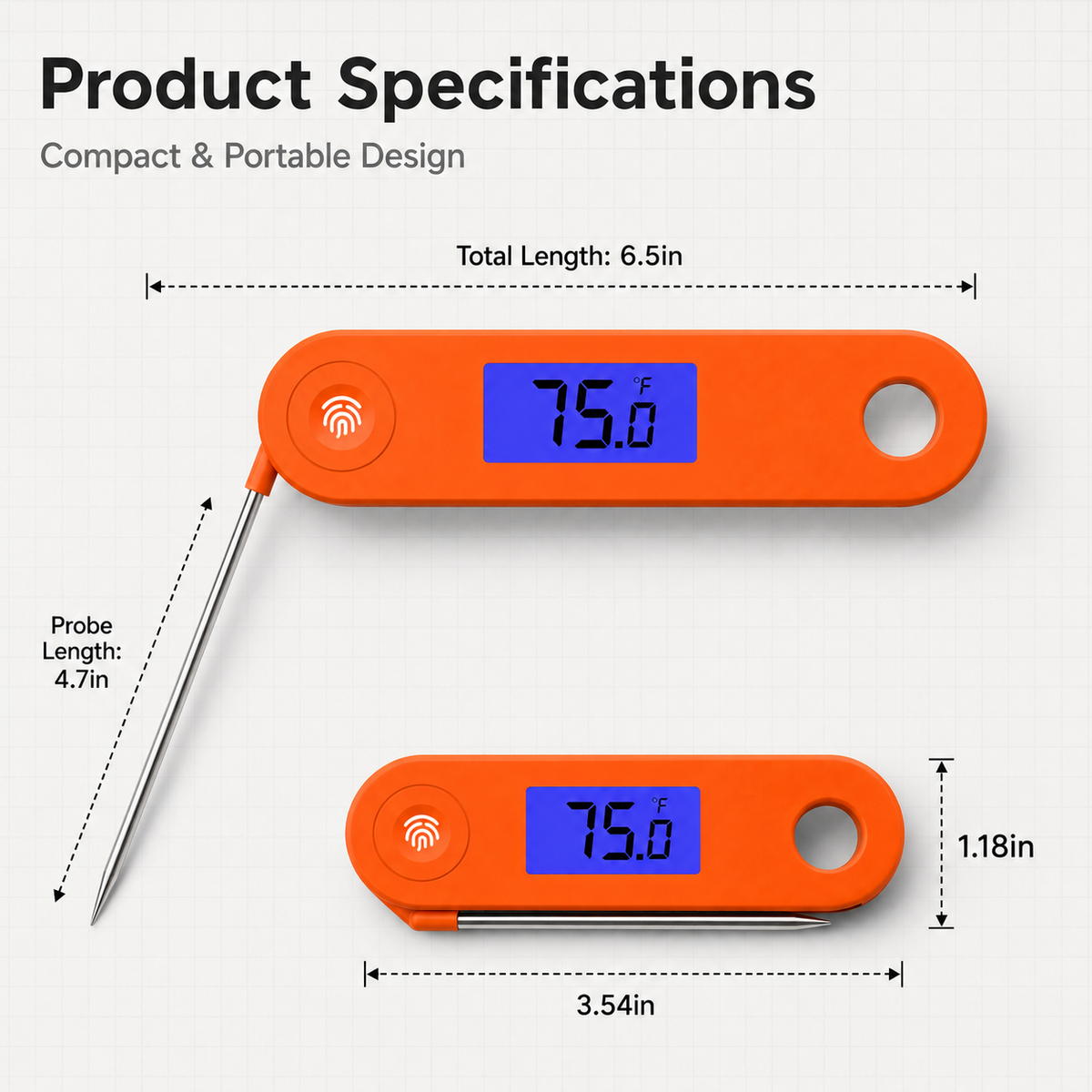 Smart Wireless Meat Thermometer with Ceramic Probe & App /T1