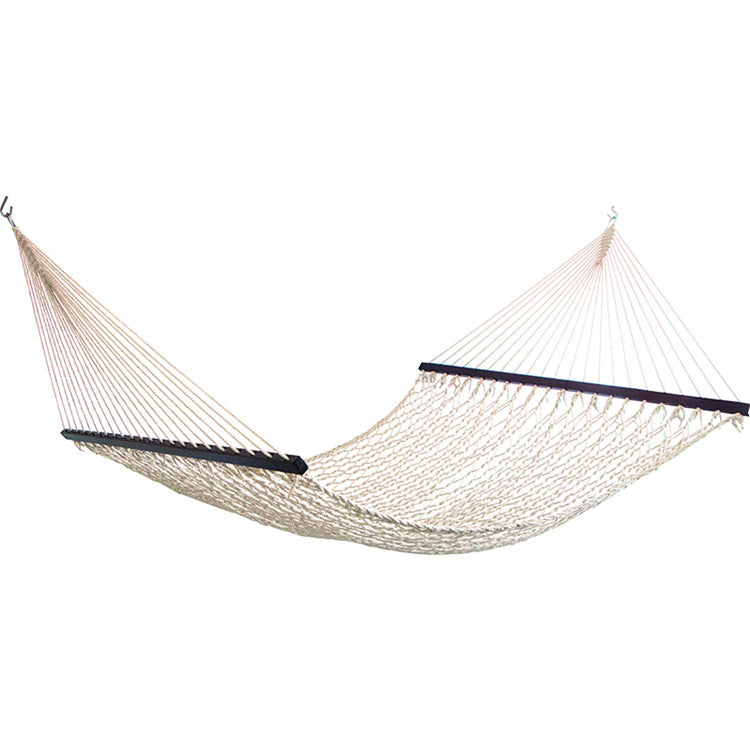 Breathable Mesh Hammock with Wooden Spreader Bars - Capacity Outdoor Hammock