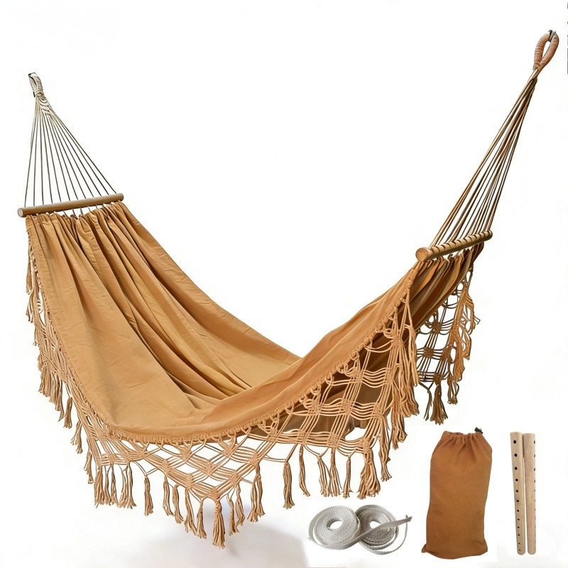Bohemian Balcony Tassel Hammock Outdoor Densified Canvas Anti-Tipping Swing