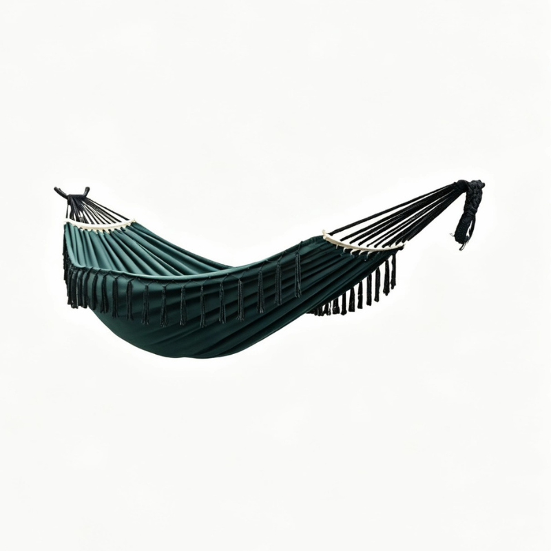 Detachable Jungle Wooden Stick Lightweight Tassel Double Outdoor Canvas Hammock
