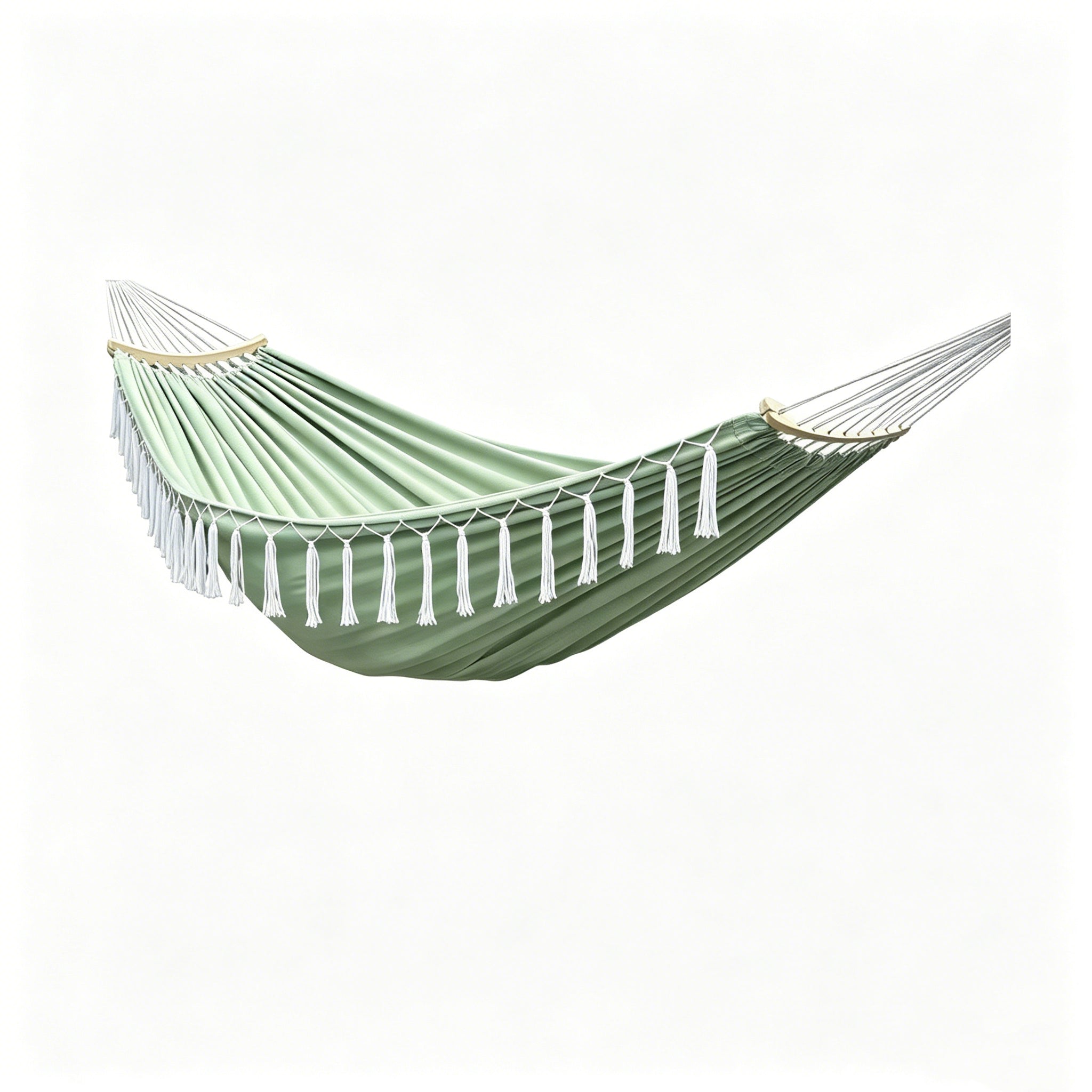 Detachable Jungle Wooden Stick Lightweight Tassel Double Outdoor Canvas Hammock