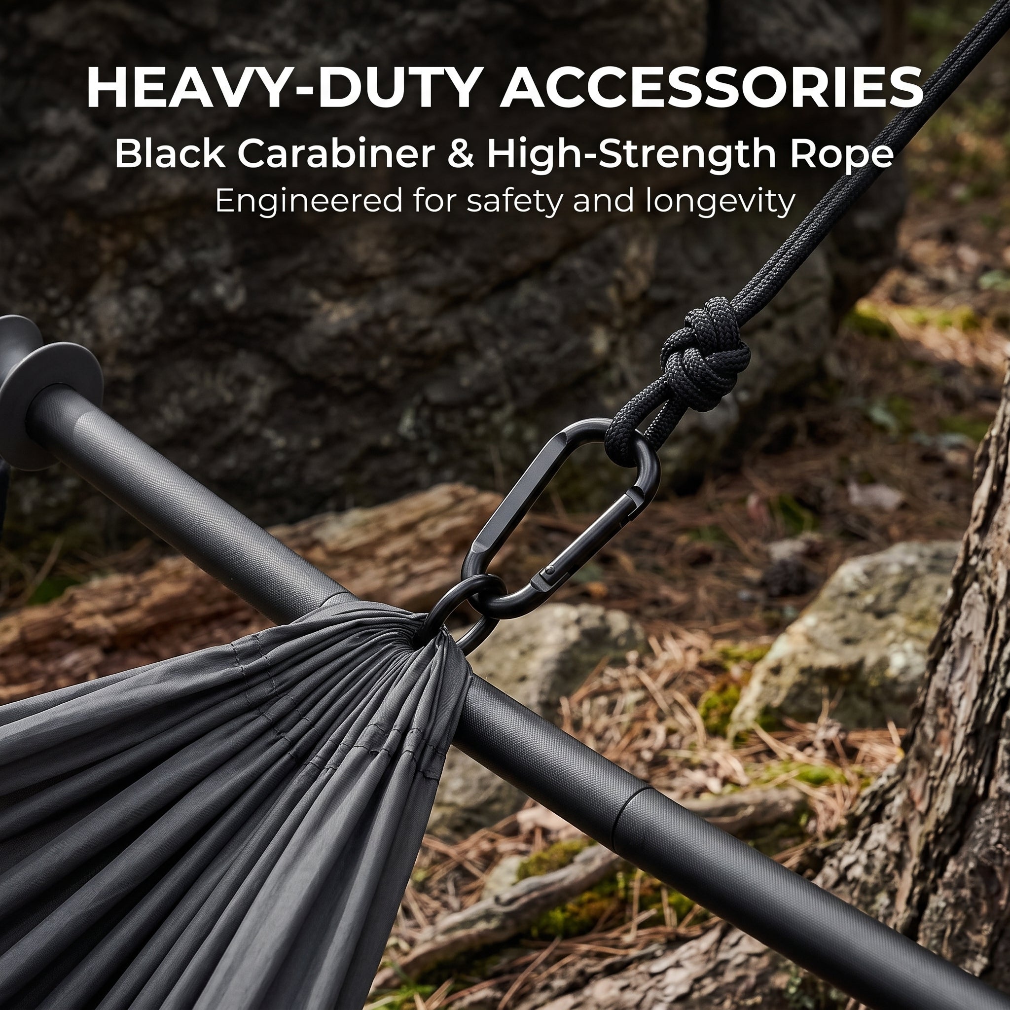 Portable Outdoor Camping Swing Chair with Carbon Steel Frame -  Anti-Slip Balance System