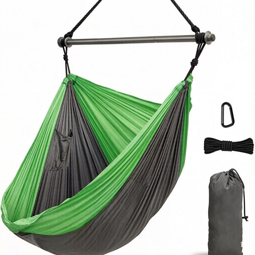 Portable Outdoor Camping Swing Chair with Carbon Steel Frame -  Anti-Slip Balance System