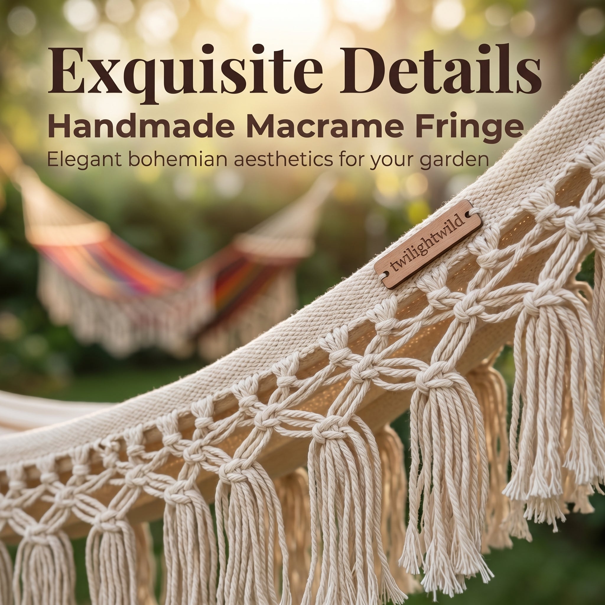 Bohemian Tassel Hanging Hammock Outdoor Anti-tipping Thickened Canvas Leisure Swing