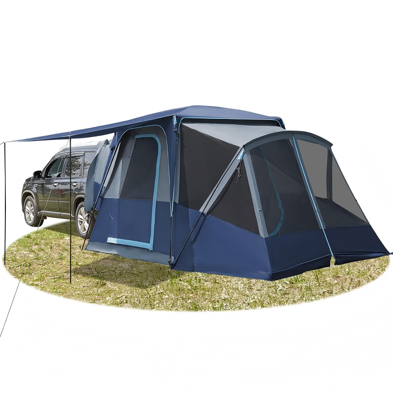 SUV CampingTent with Screened Porch and Awning Windproof and Rainproof Portable