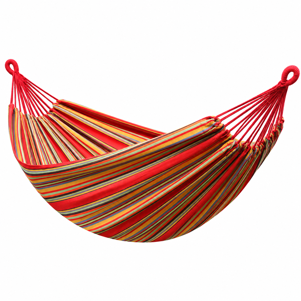 Heavy Duty Double Camping Hammock Cotton Canvas Anti-Flip Patio Swing -H50