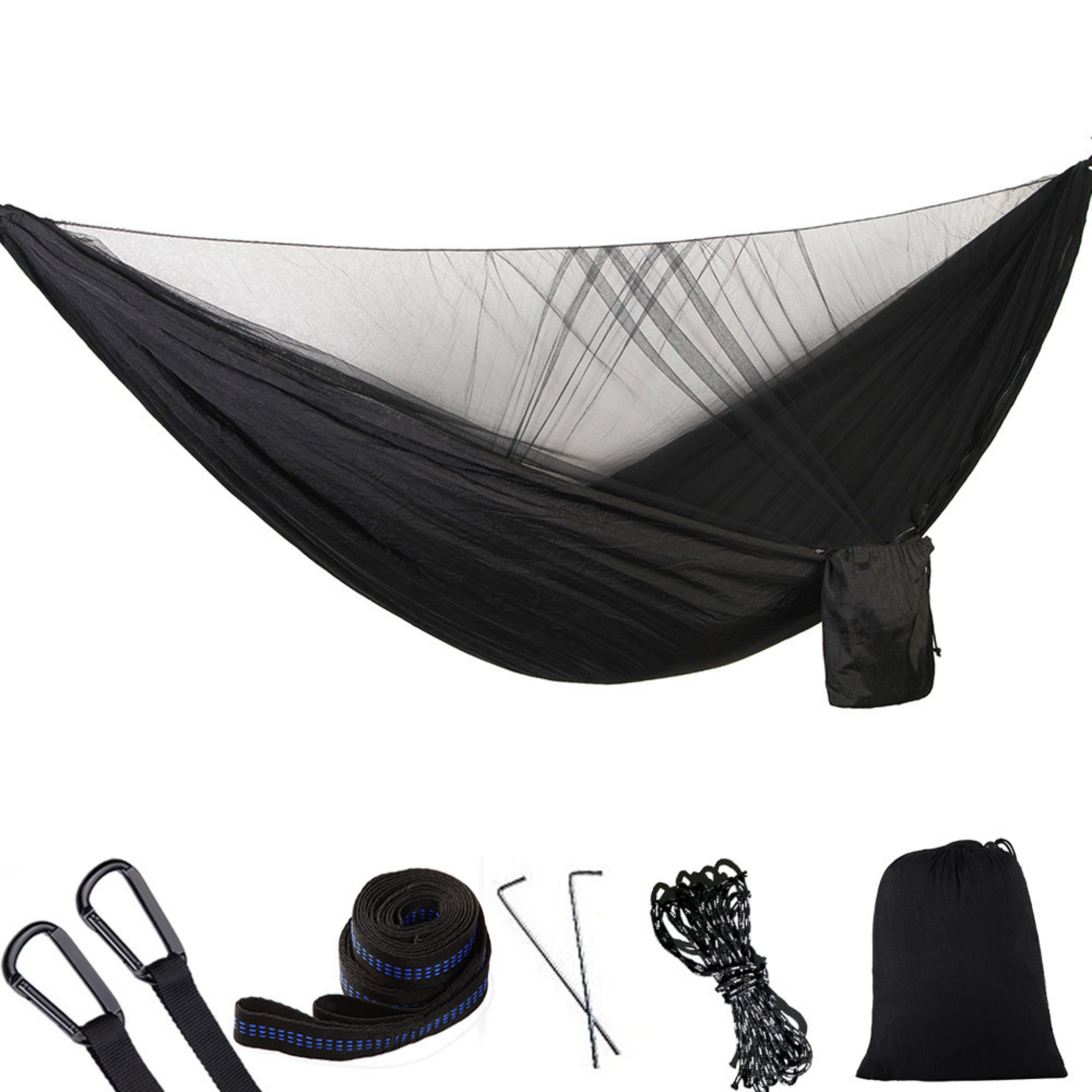 Quick-Deploy Outdoor Anti-Mosquito Hammock with Built-in Net
