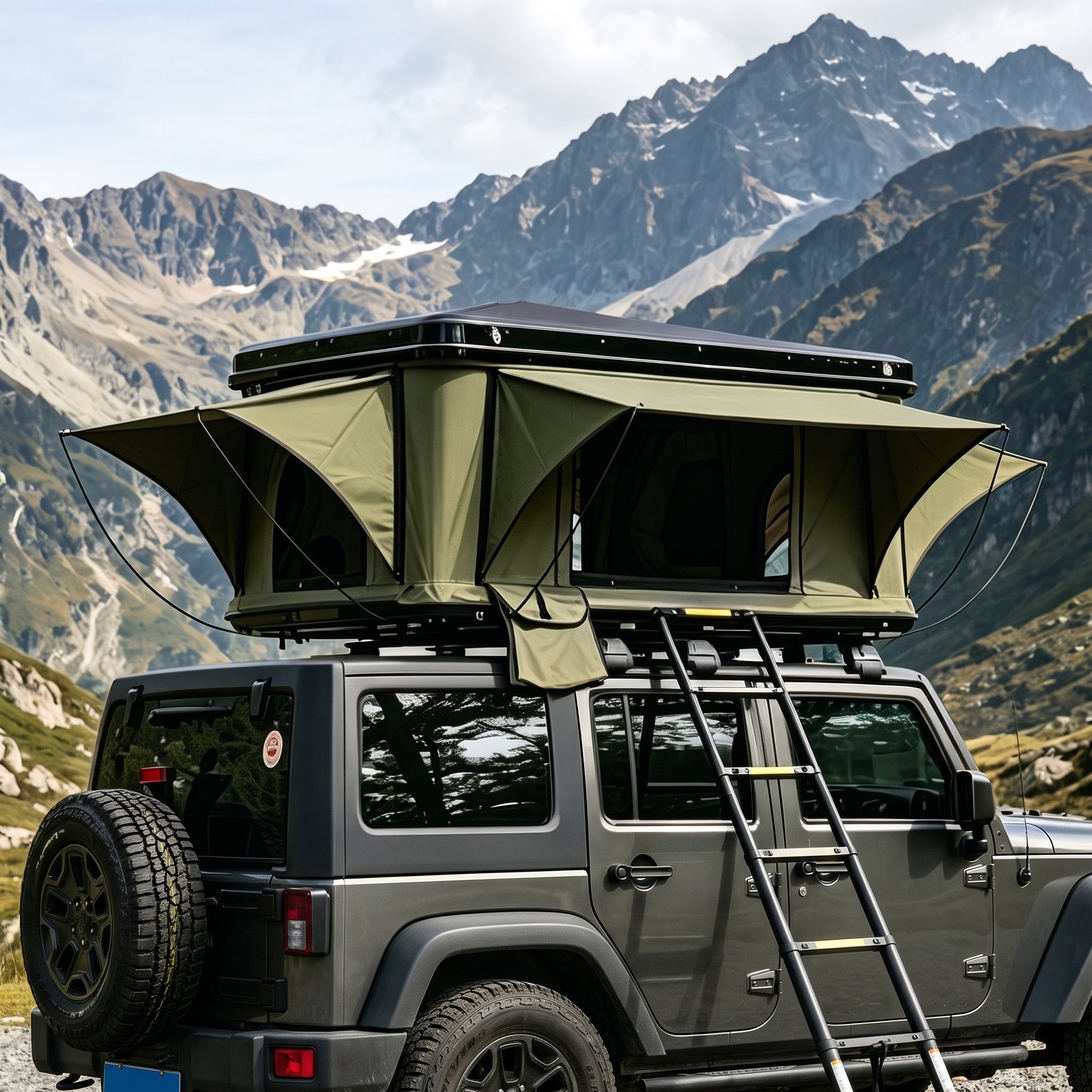 Quick Open Hardshell Roof Top Tent 3 Person Capacity for SUV Truck Jeep