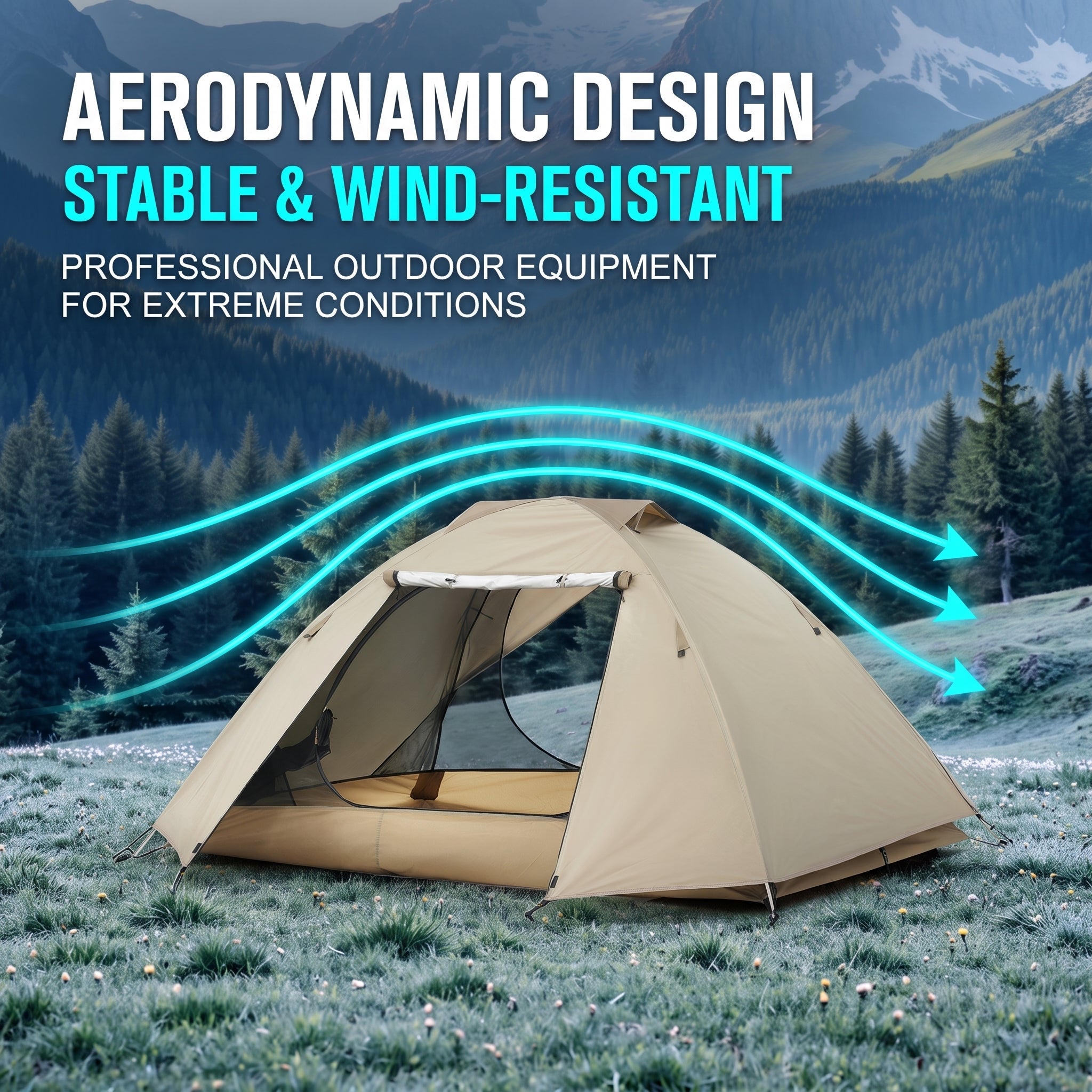 Ultralight Aluminum Pole Camping Tent 1-2 Person Waterproof for Hiking & Mountaineering