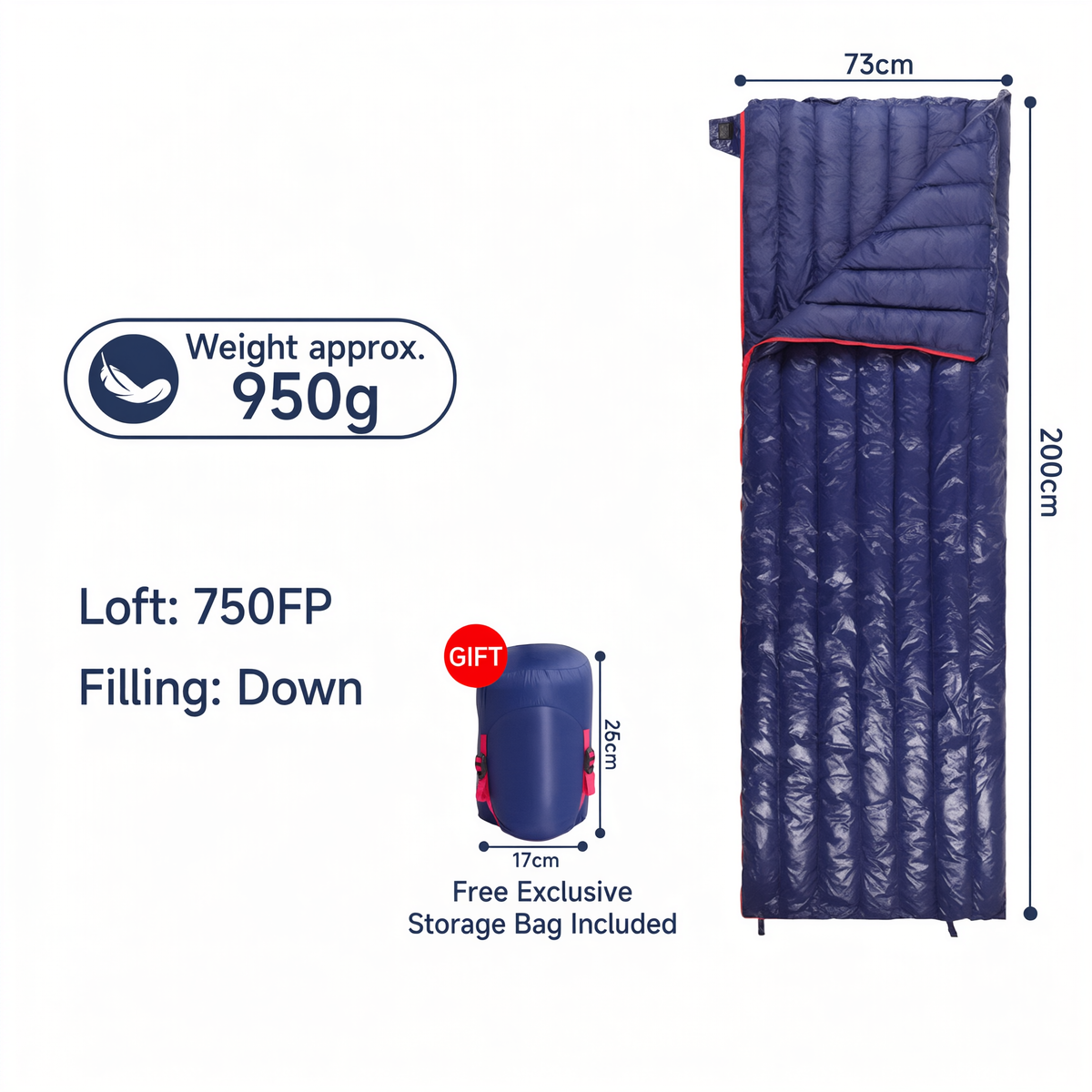 Ultra-Light Duck Down Sleeping Bag - S11