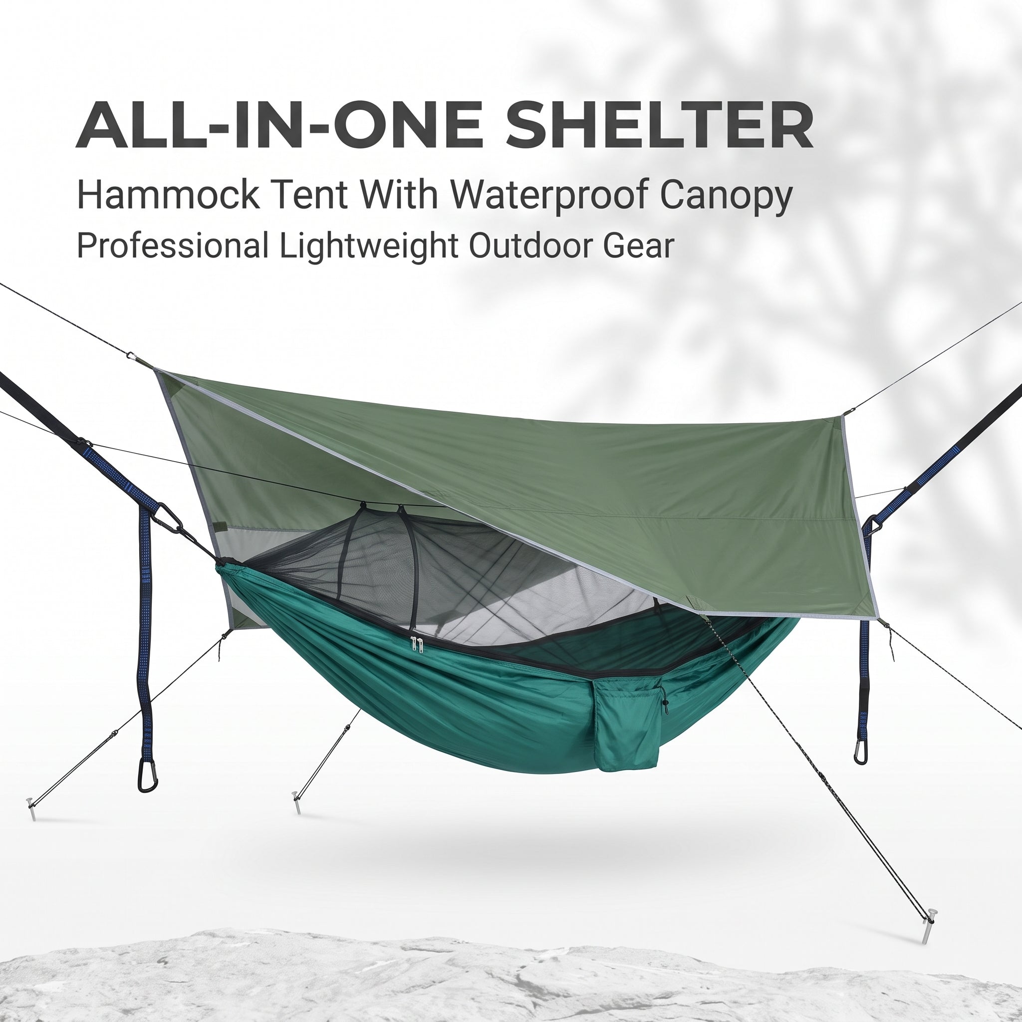 All-in-One  Hammock Tent with Rainproof Canopy Awning Set Mosquito Net