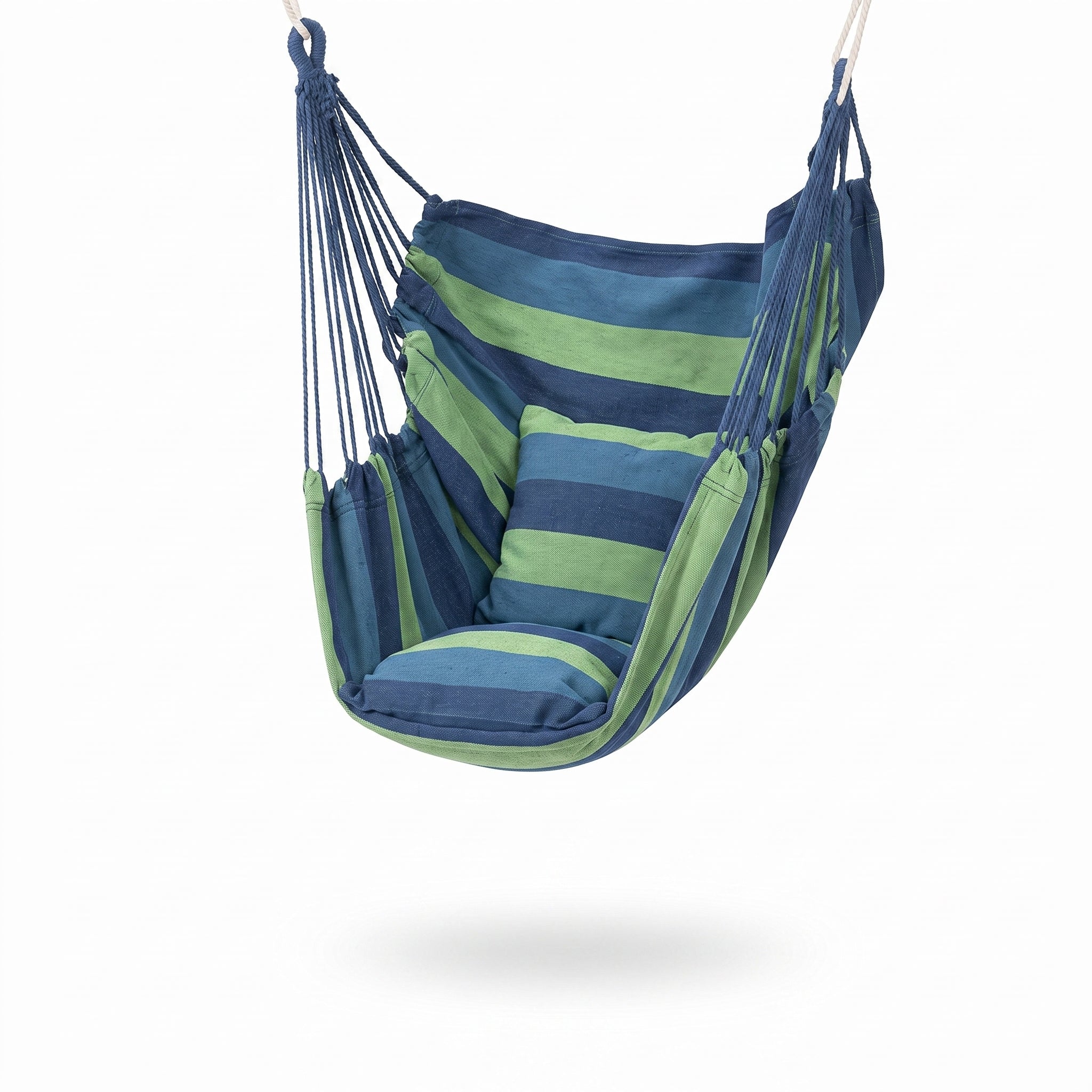 Heavy-Duty Hanging Hammock Chair with Cushions – Portable Canvas Swing Seat for Indoor & Outdoor Relaxation