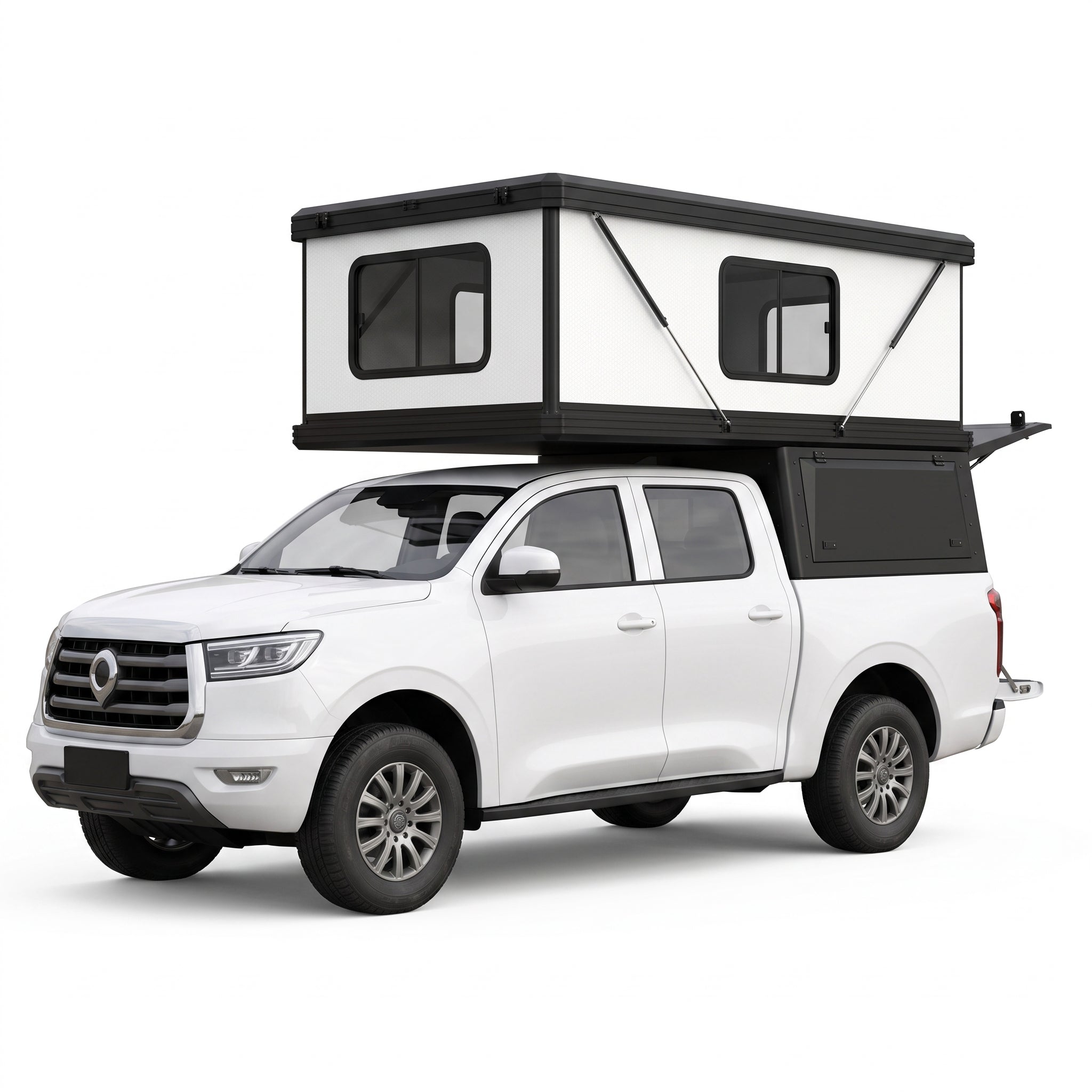 Aluminum Hard-Shell Roof Top Tent Integrated Truck Bed Topper Camper Shell for Toyota