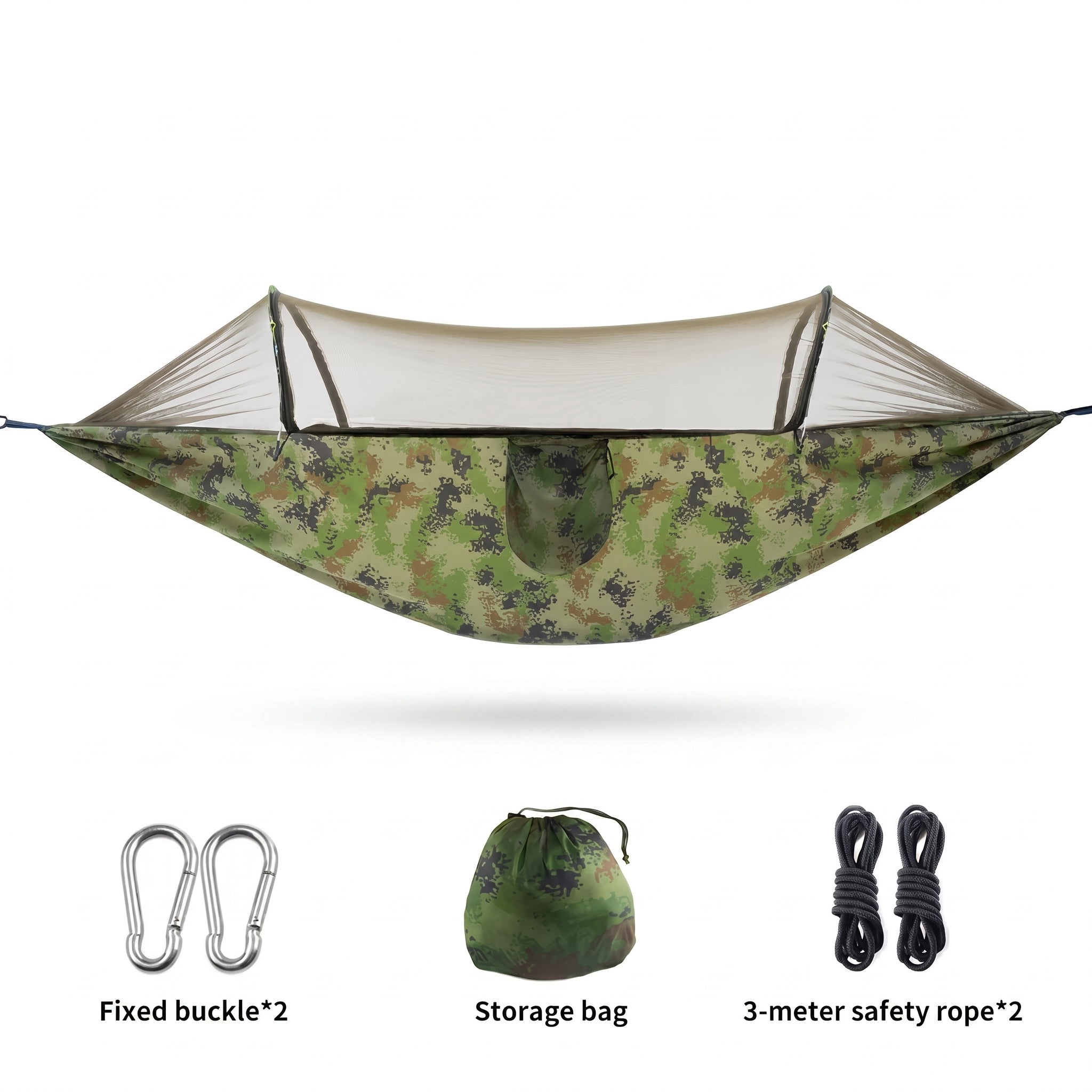 Double Camping Hammock with Mosquito Net – Portable Lightweight Backpacking Hammock for Outdoor Adventures