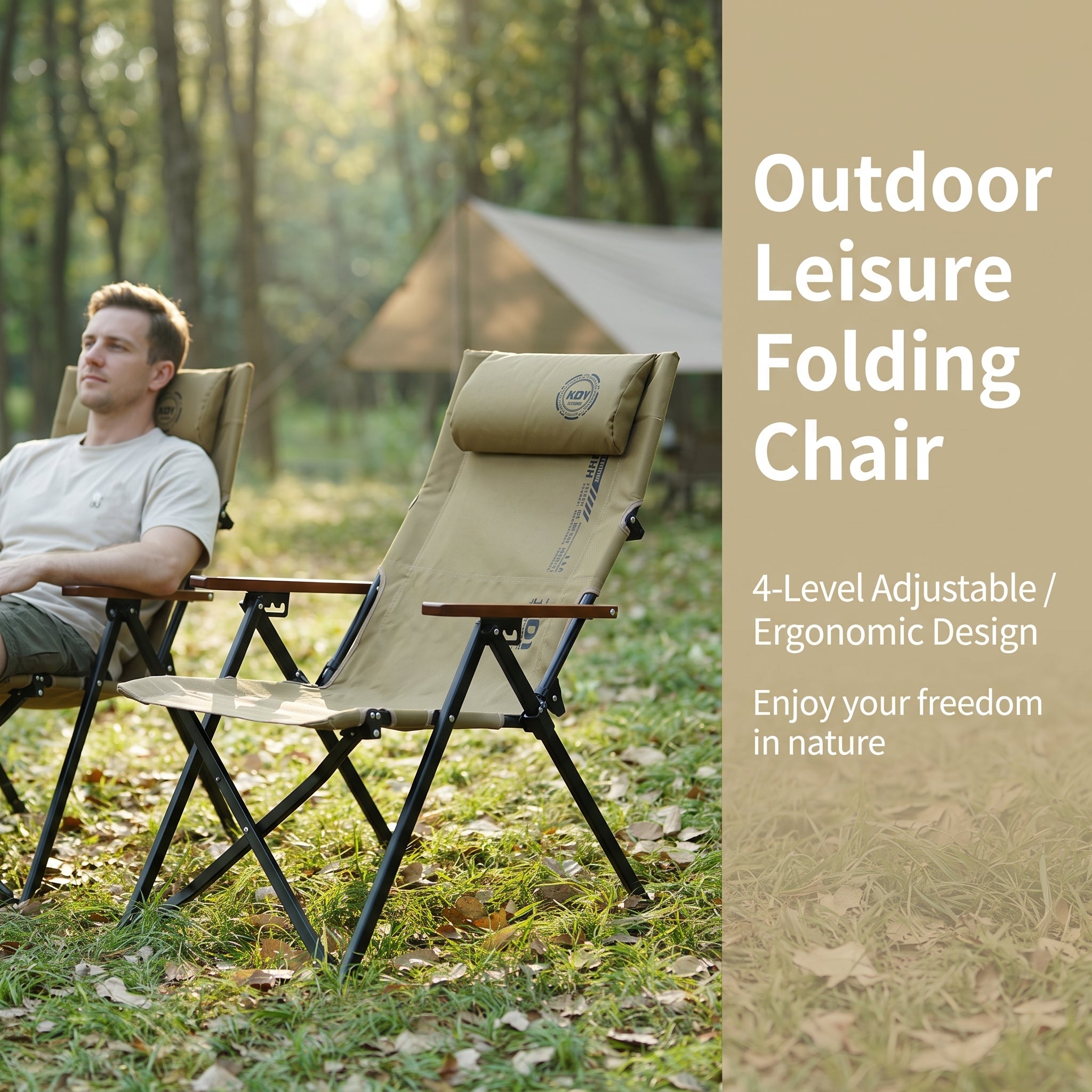 Portable adjustable outdoor leisure folding chair