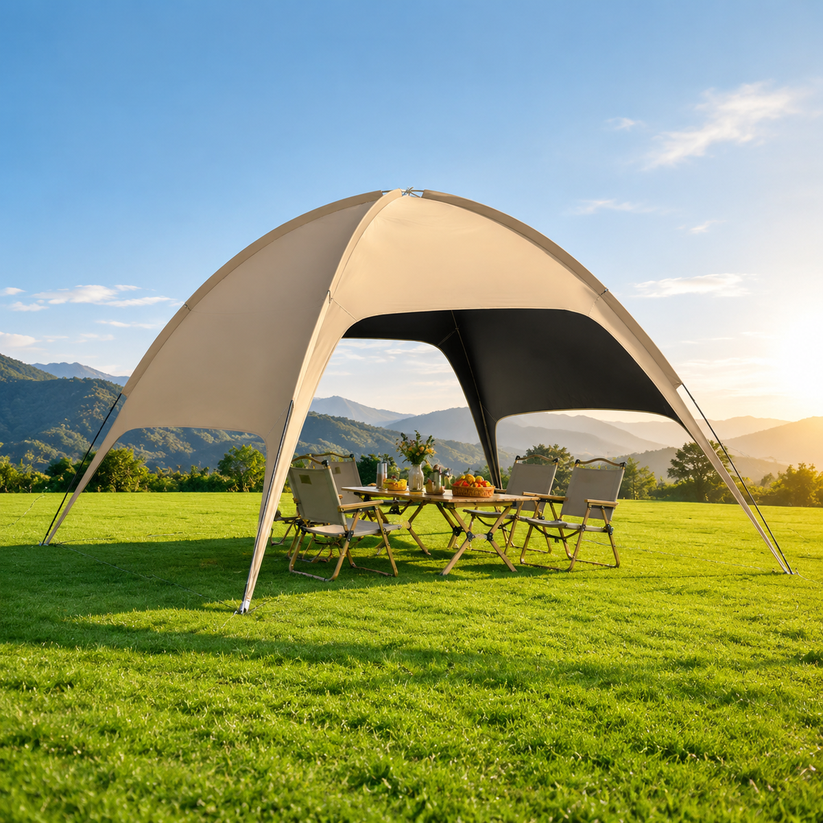 Dome Camping Tent with Blackout Canopy Quick Setup Sun Shelter - C31