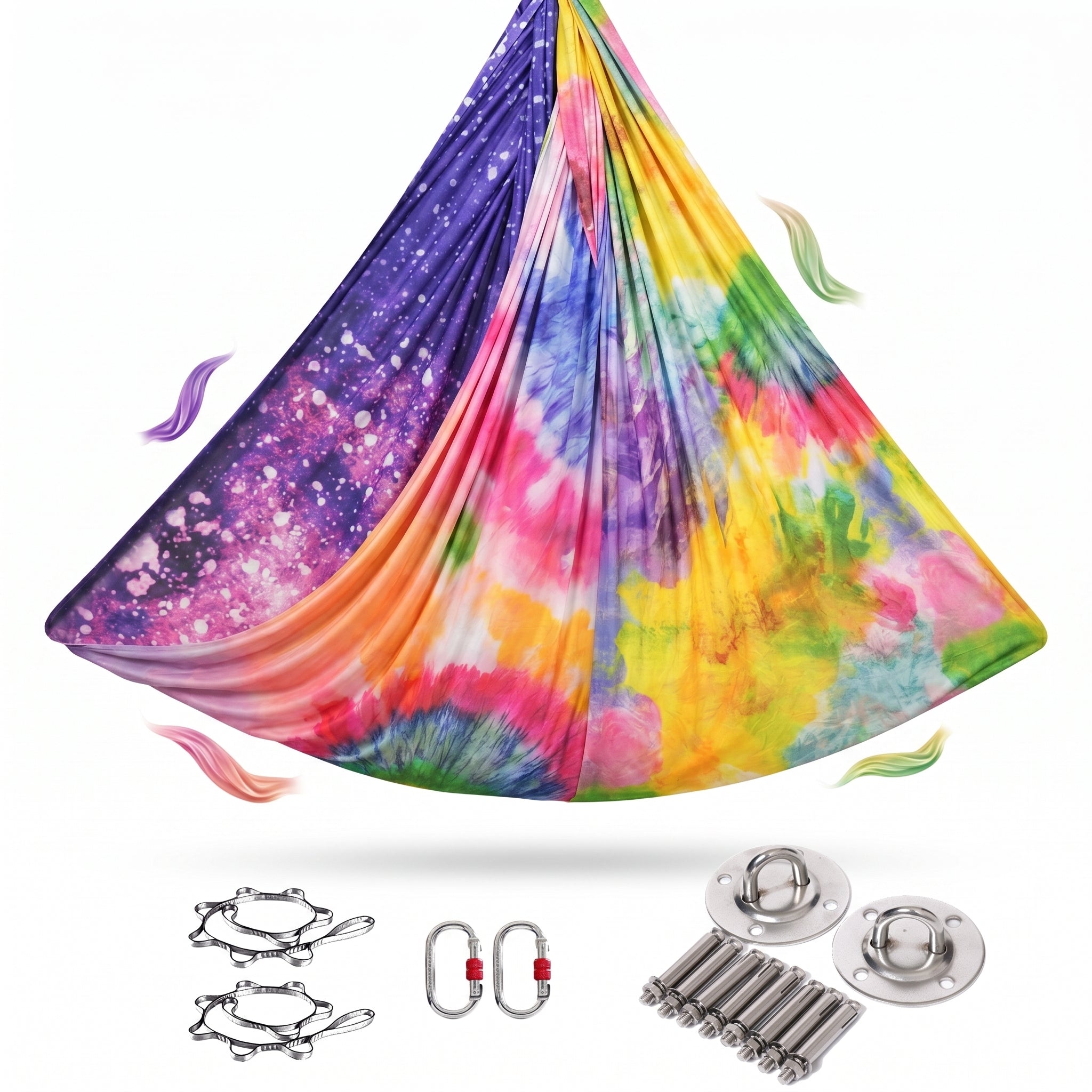 5m Colorful Gradient Print Elastic Durable Aerial Yoga Hammock