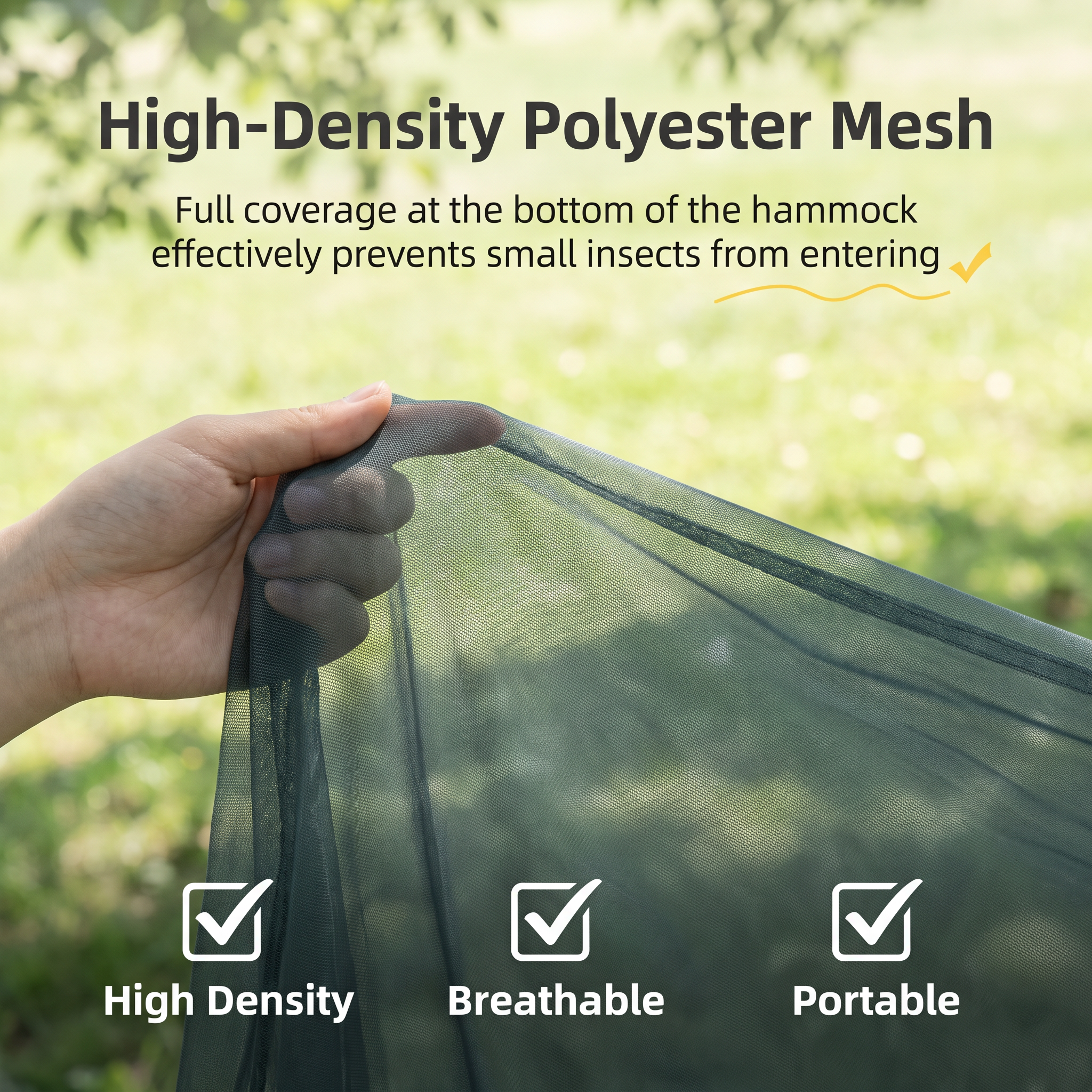 Anti-tipping Double Hammock for Park Camping and Sunshade with Mosquito Net  360° Mosquito Protection -H33