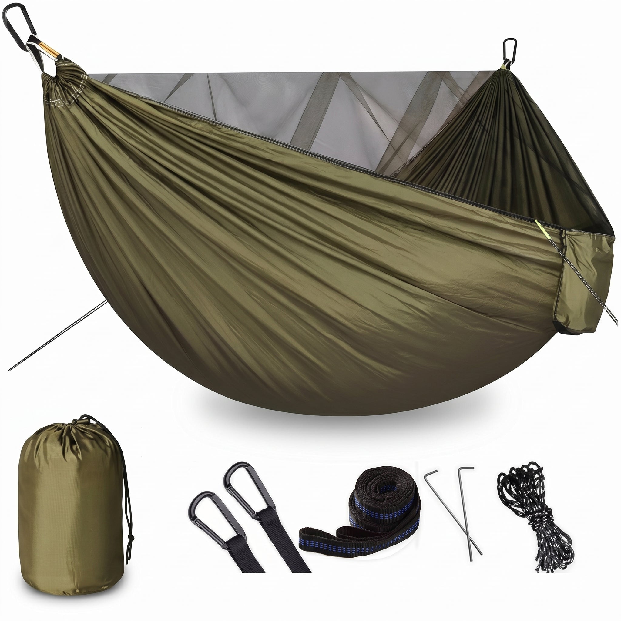 Outdoor Camping Hammock with Mosquito Net 210T Parachute Nylon Fabric