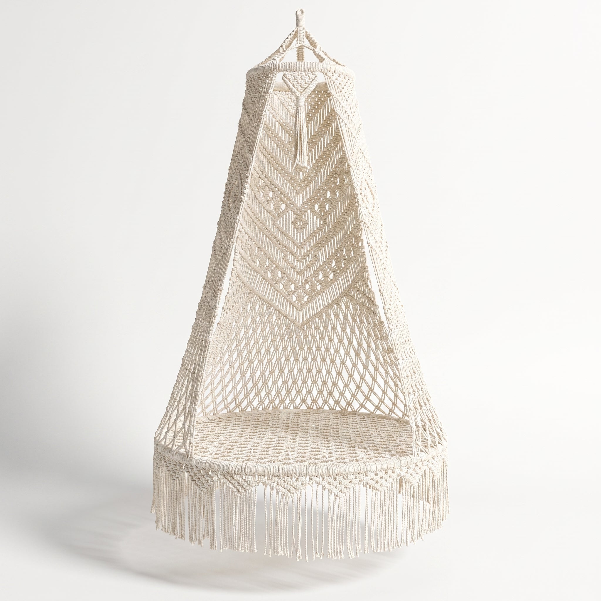 Handmade rope-woven outdoor rocking basket