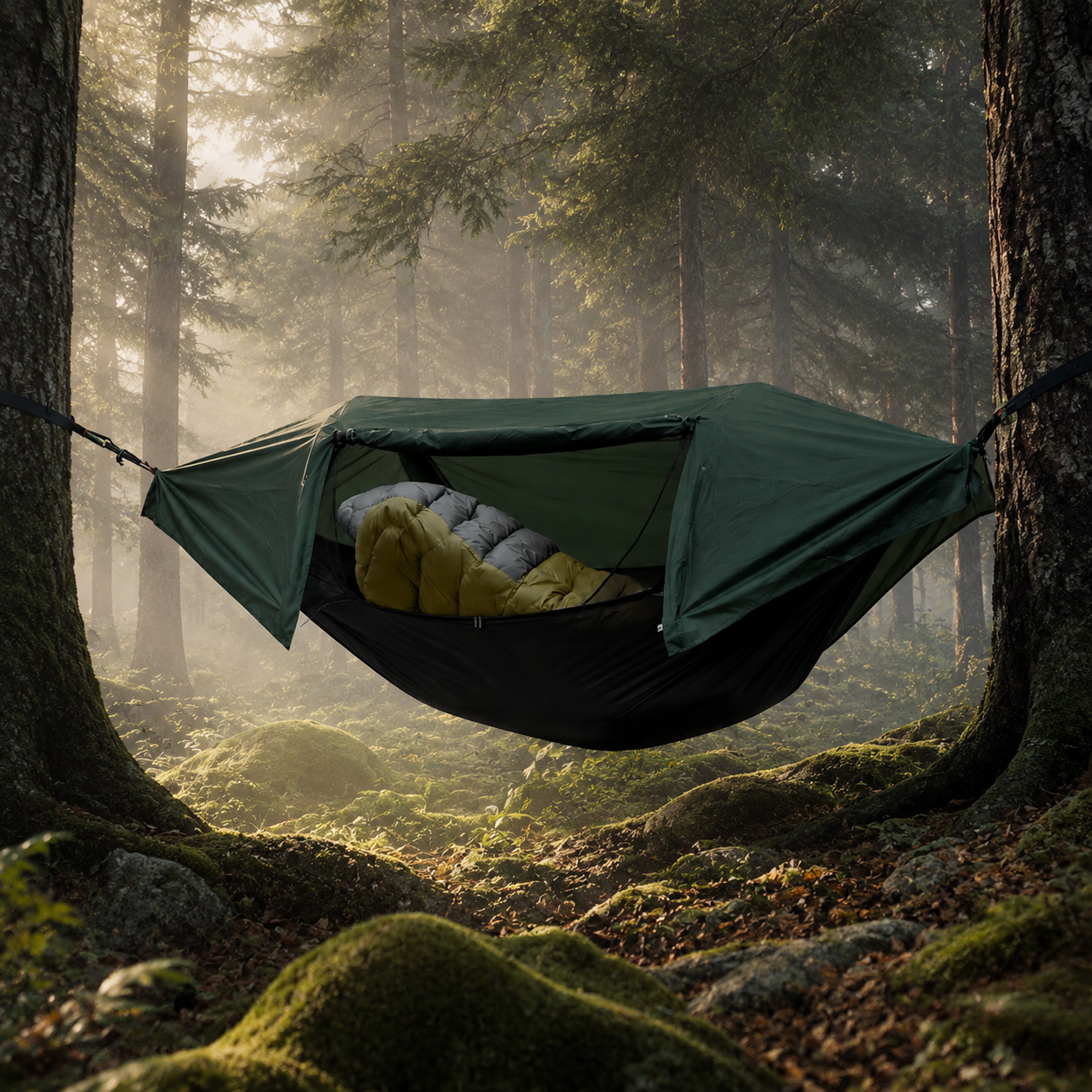 Ultralight Camping Hammock with Integrated Mosquito Net