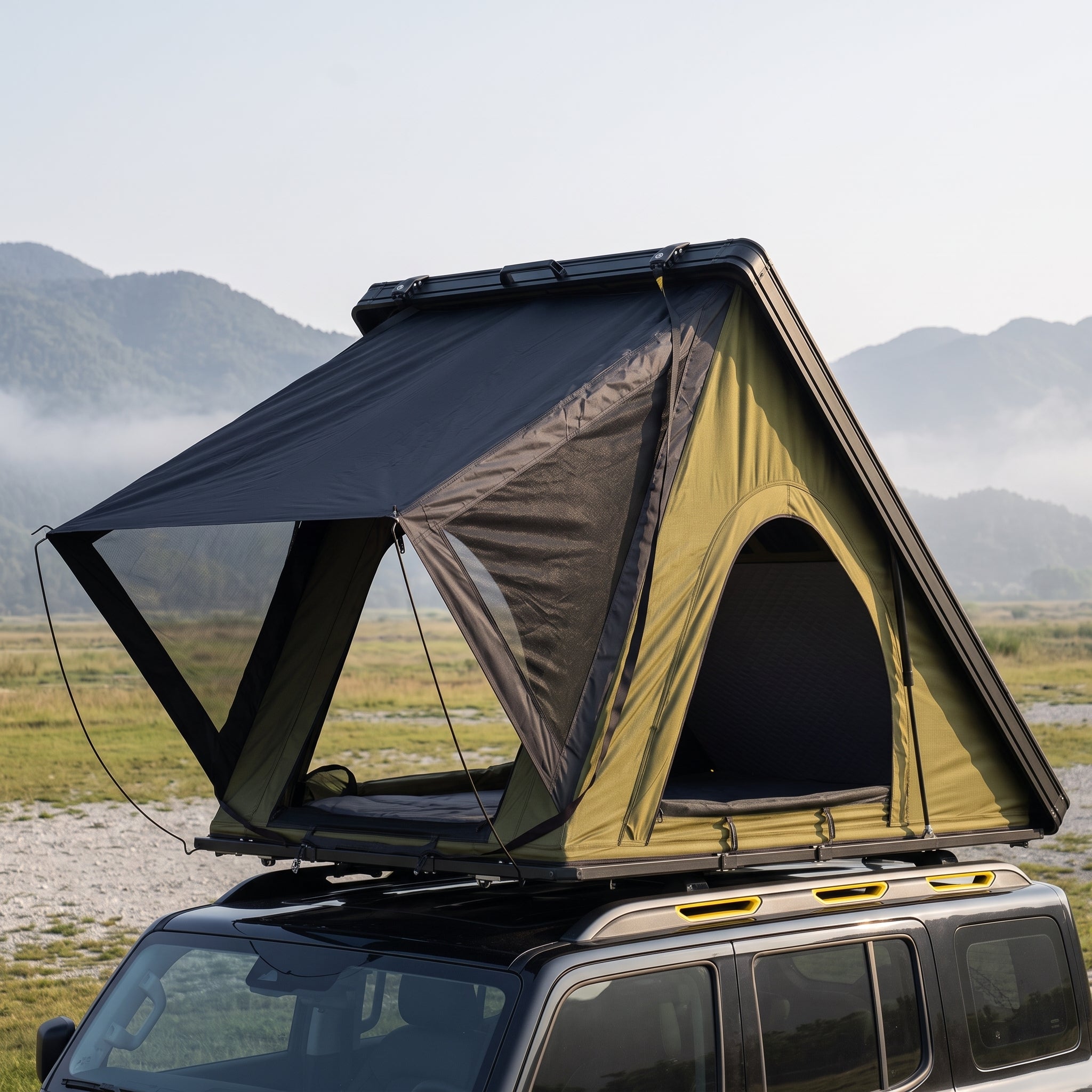 CE-Certified Lightweight Rooftop Tent Aluminum Camper Hard-Shell