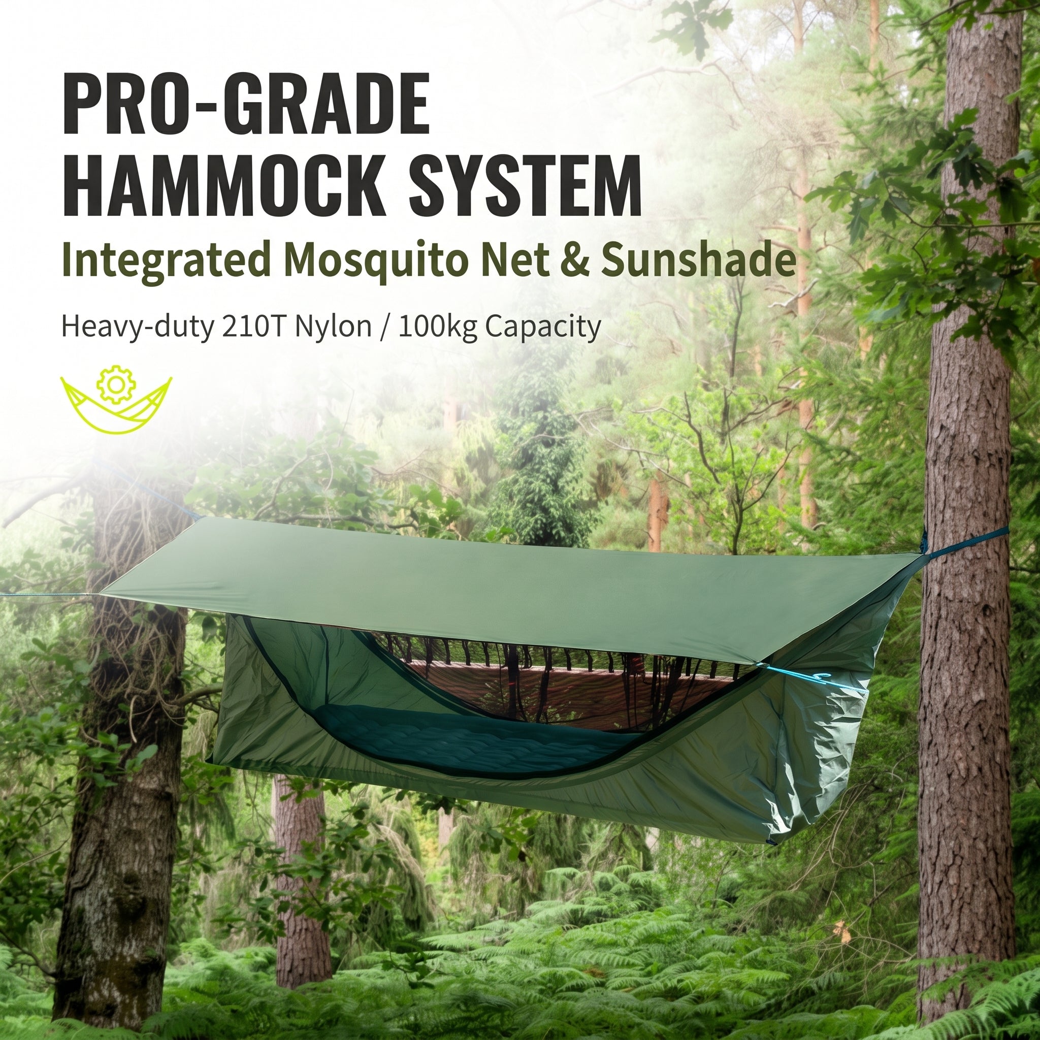 All-in-One Sleep System Camping Hammock Tent with Rain Fly Tarp and Mosquito Net