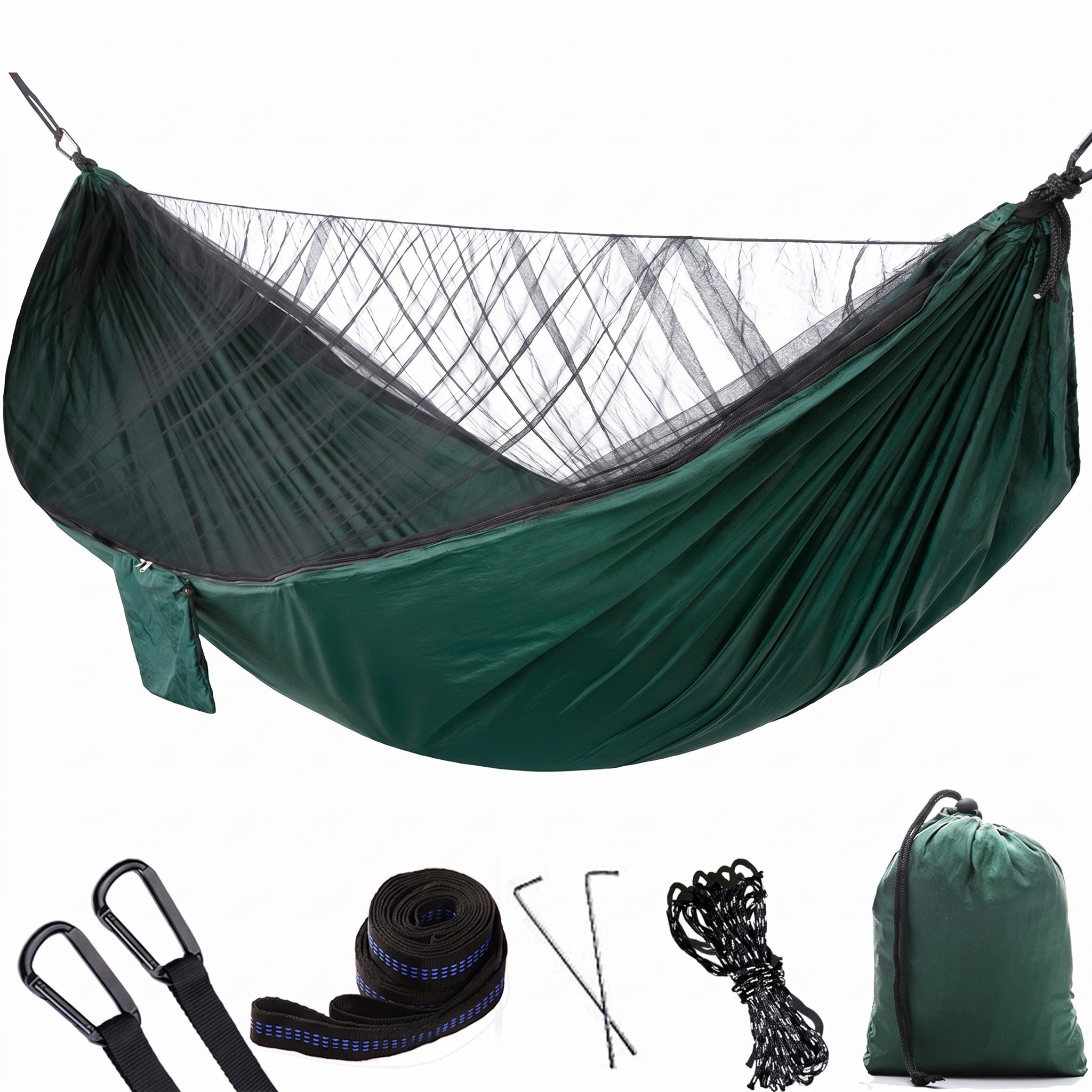 Quick-Deploy Outdoor Anti-Mosquito Hammock with Built-in Net