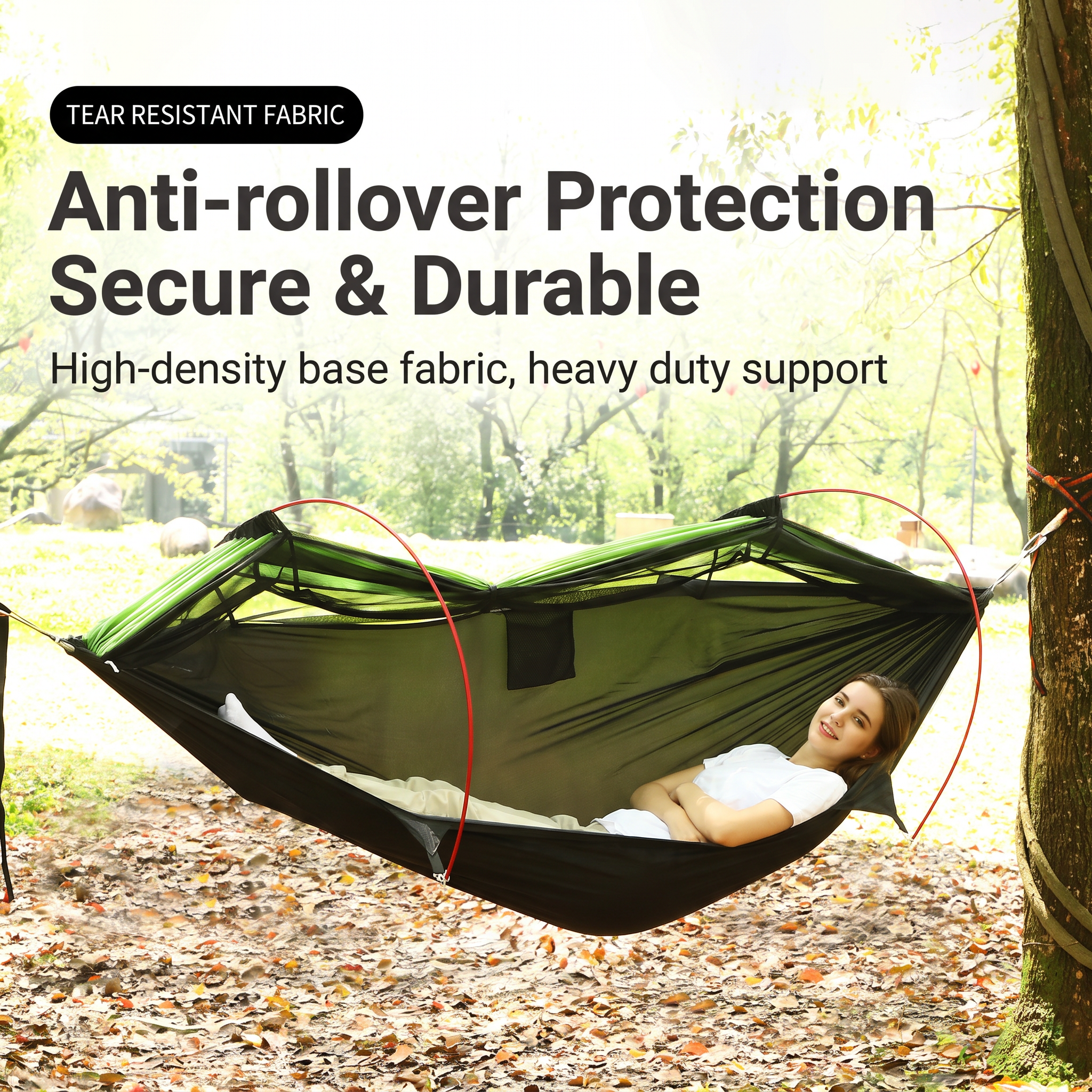 Three-in-One Mosquito Proof Camping Hammock