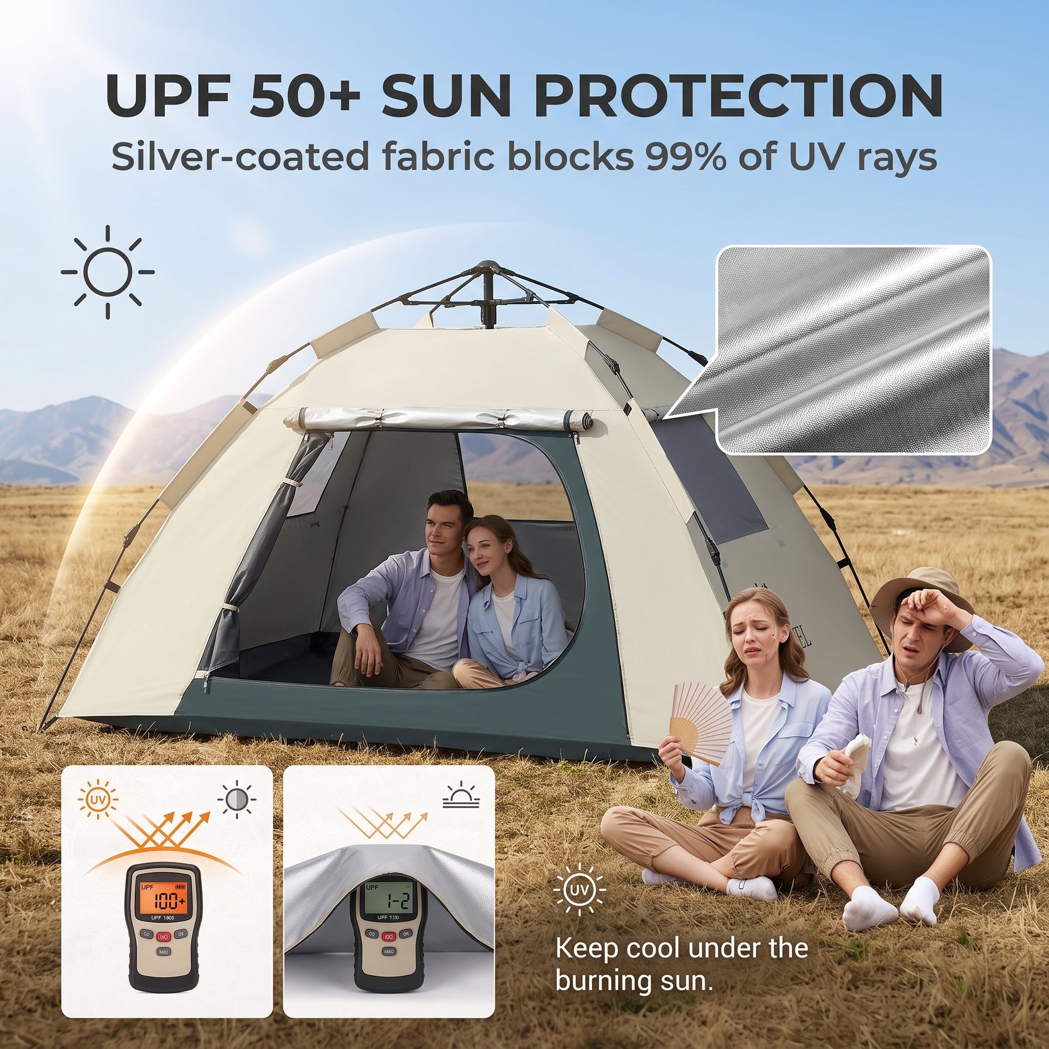 Portable Folding Automatic Windproof Camping Tent