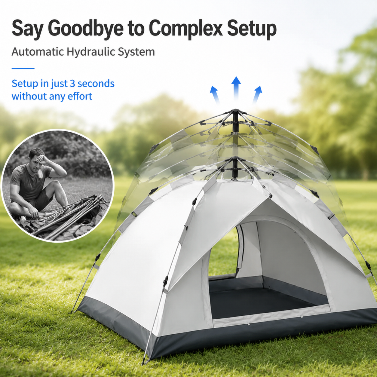3–4 Person Automatic Tent – Quick Open Rainproof Sunproof