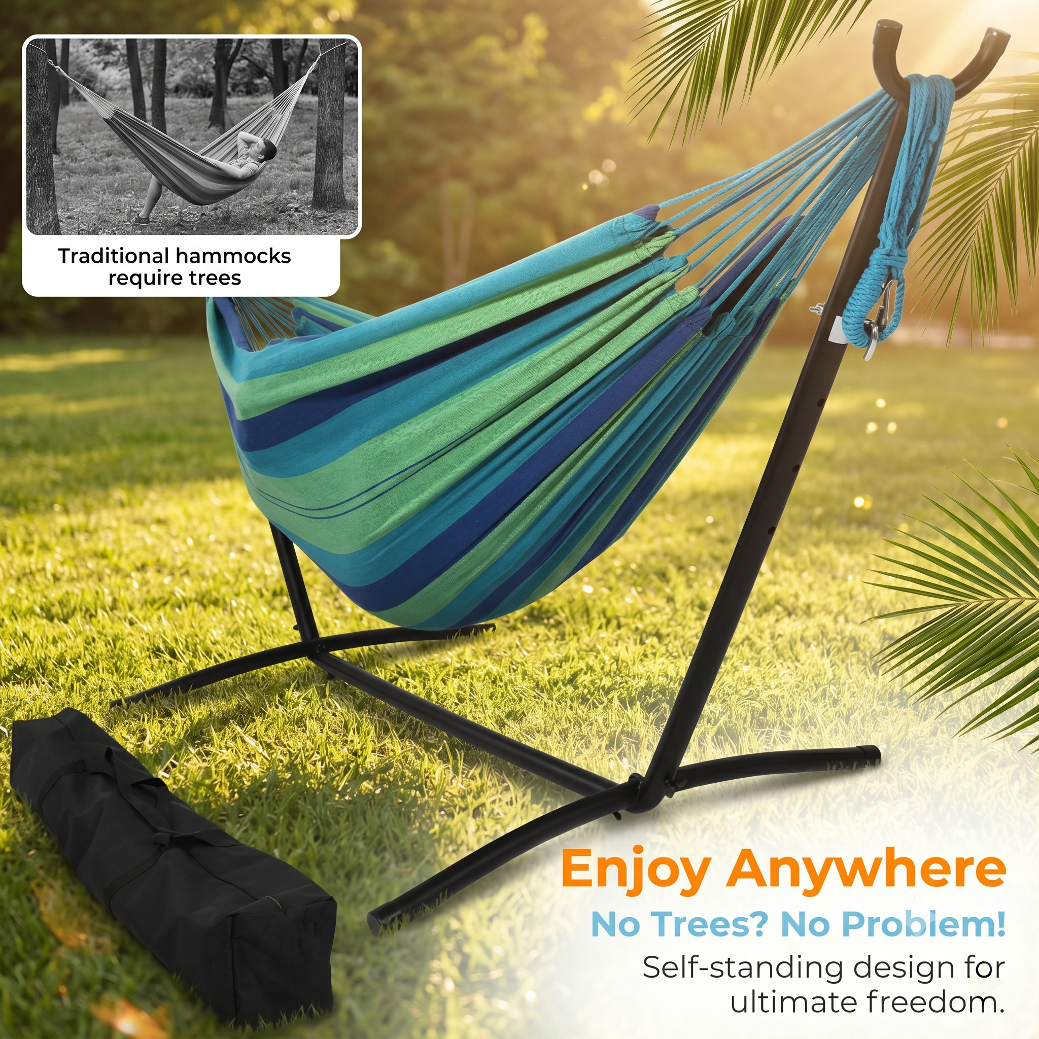 Comfortable Fabric Camping Outdoor Indoor Patio Backyard Hammock