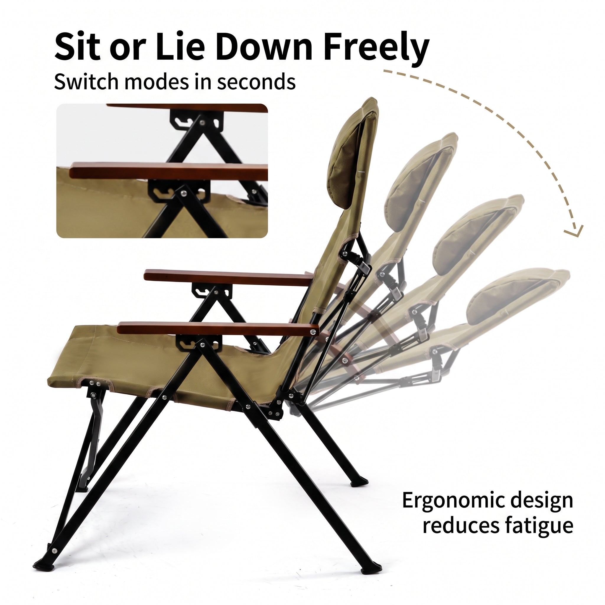 Portable adjustable outdoor leisure folding chair