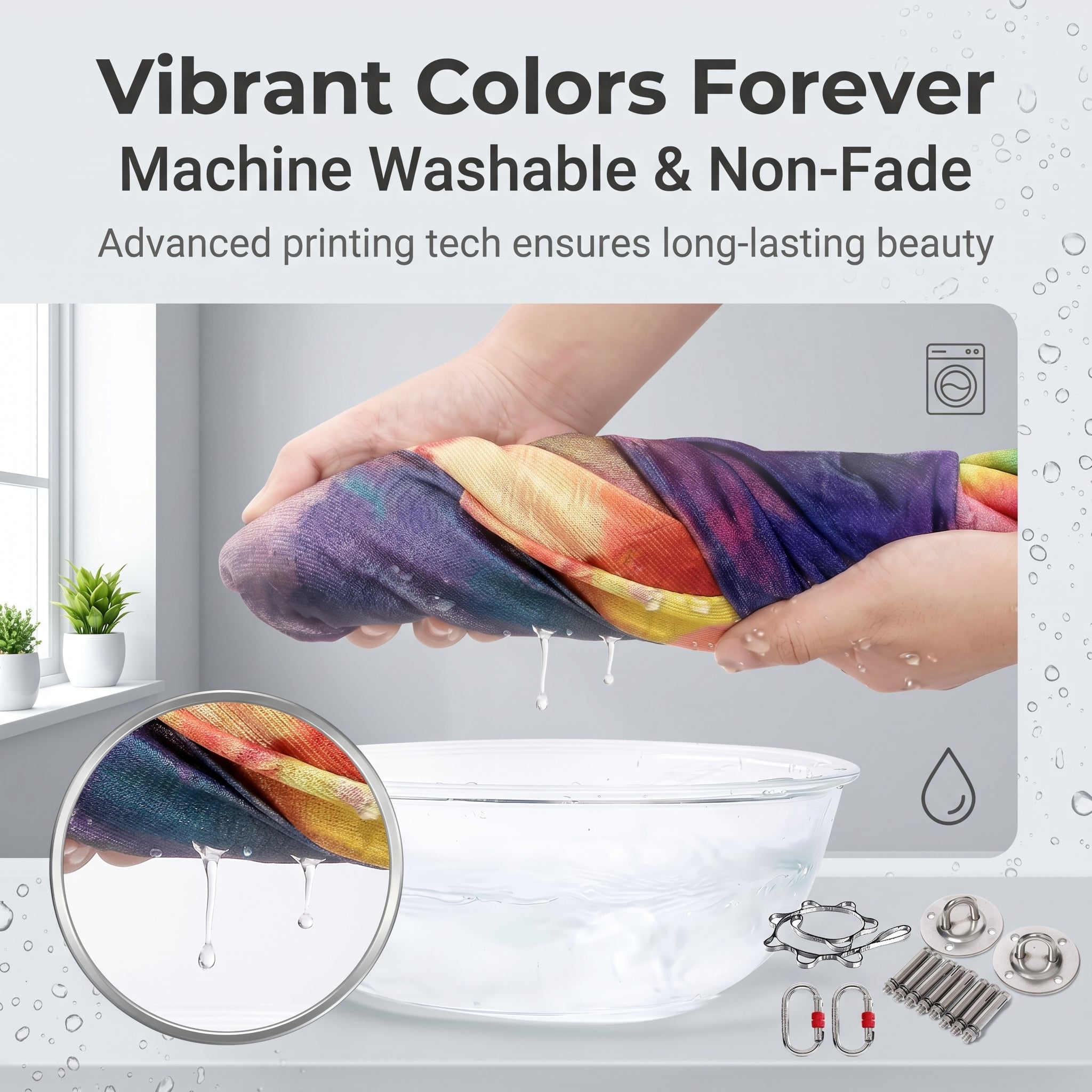 5m Colorful Gradient Print Elastic Durable Aerial Yoga Hammock