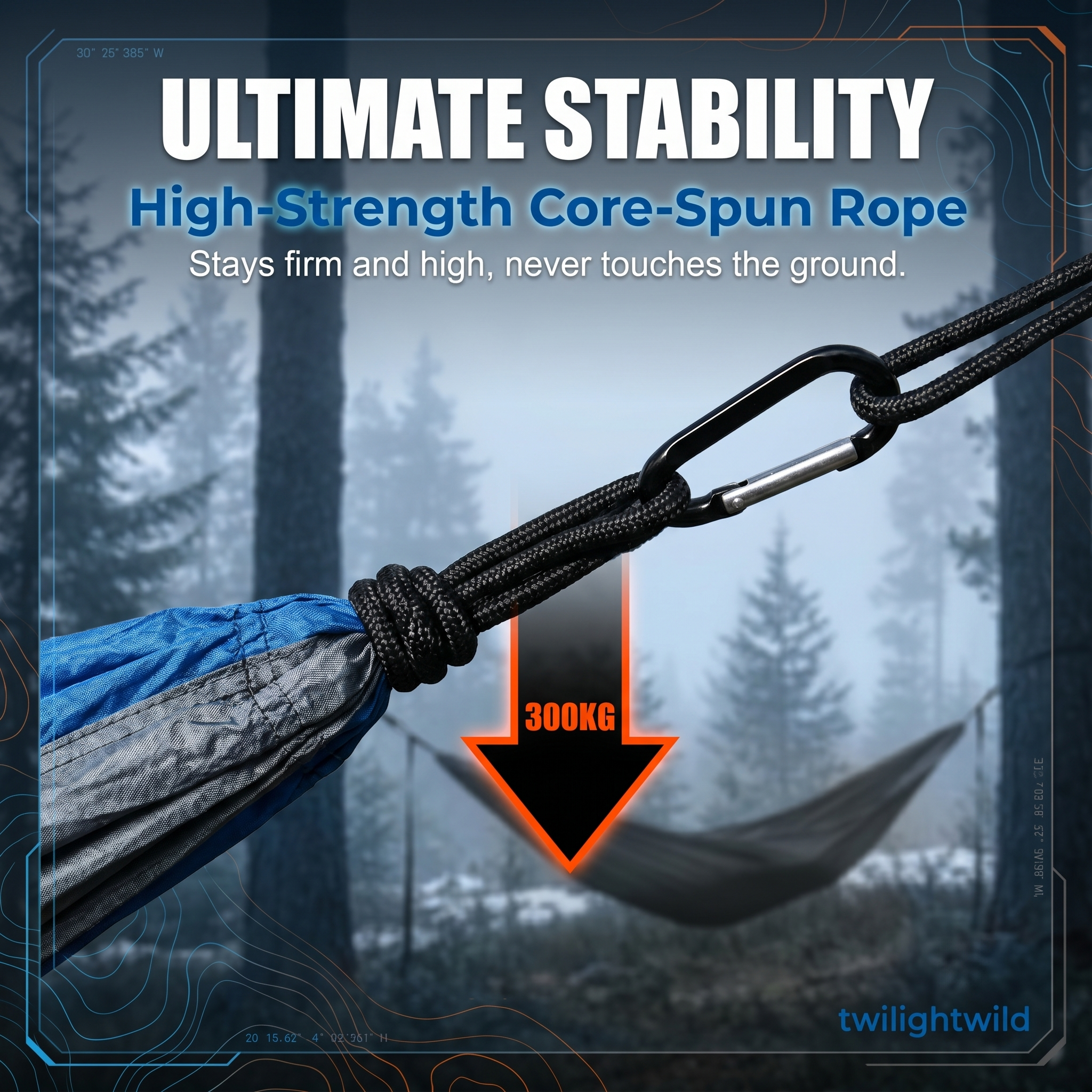 Portable Nylon Camping Hammock - Single/Double Seat, 300kg Capacity