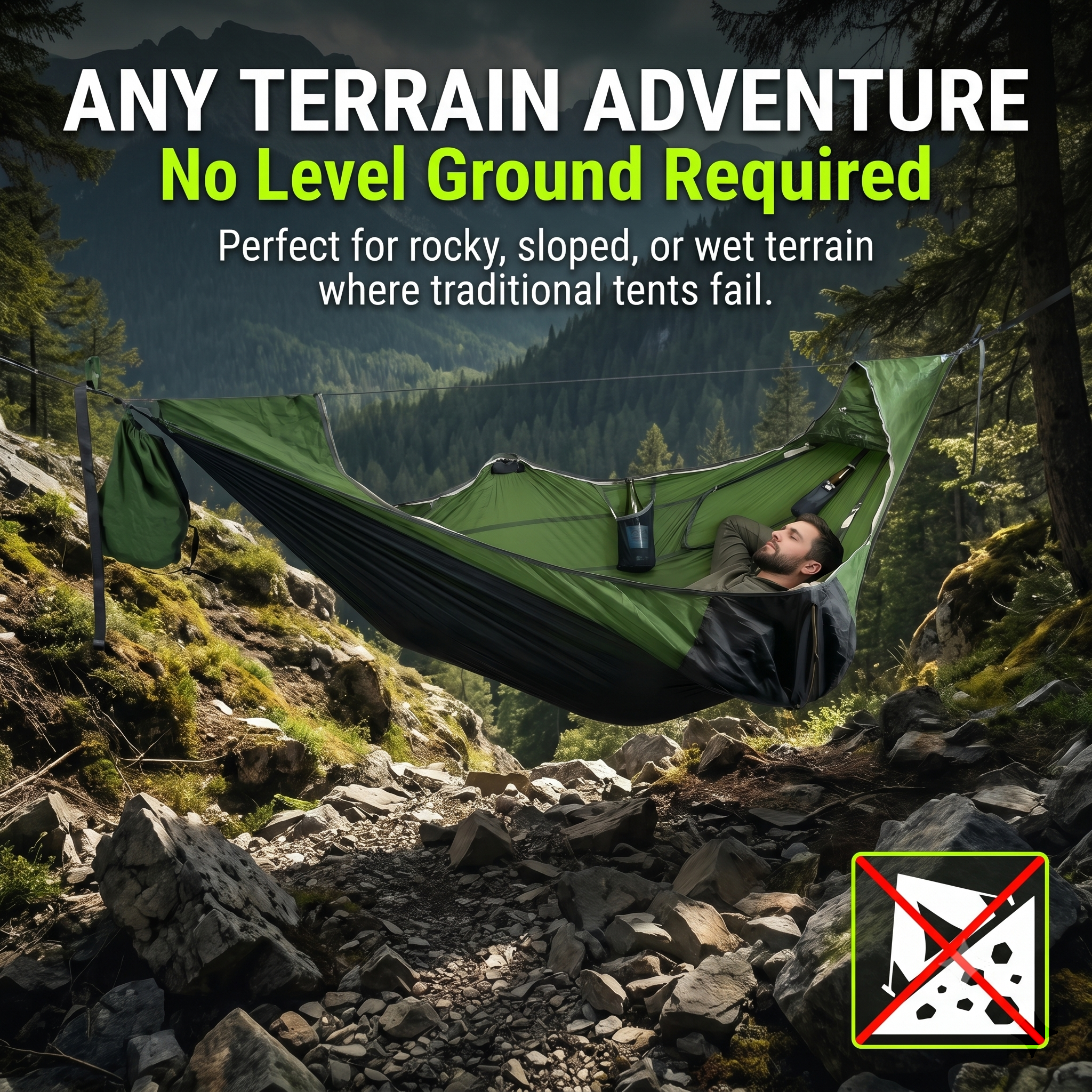 Newly Designed Portable Strength Hammock Tent Camping Waterproof Tree Hammock