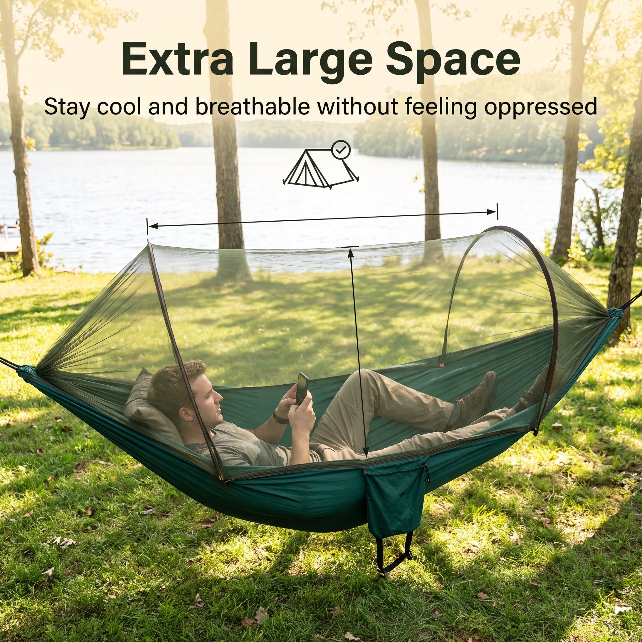 Outdoor Camping Trip Hammock With Mosquito Net
